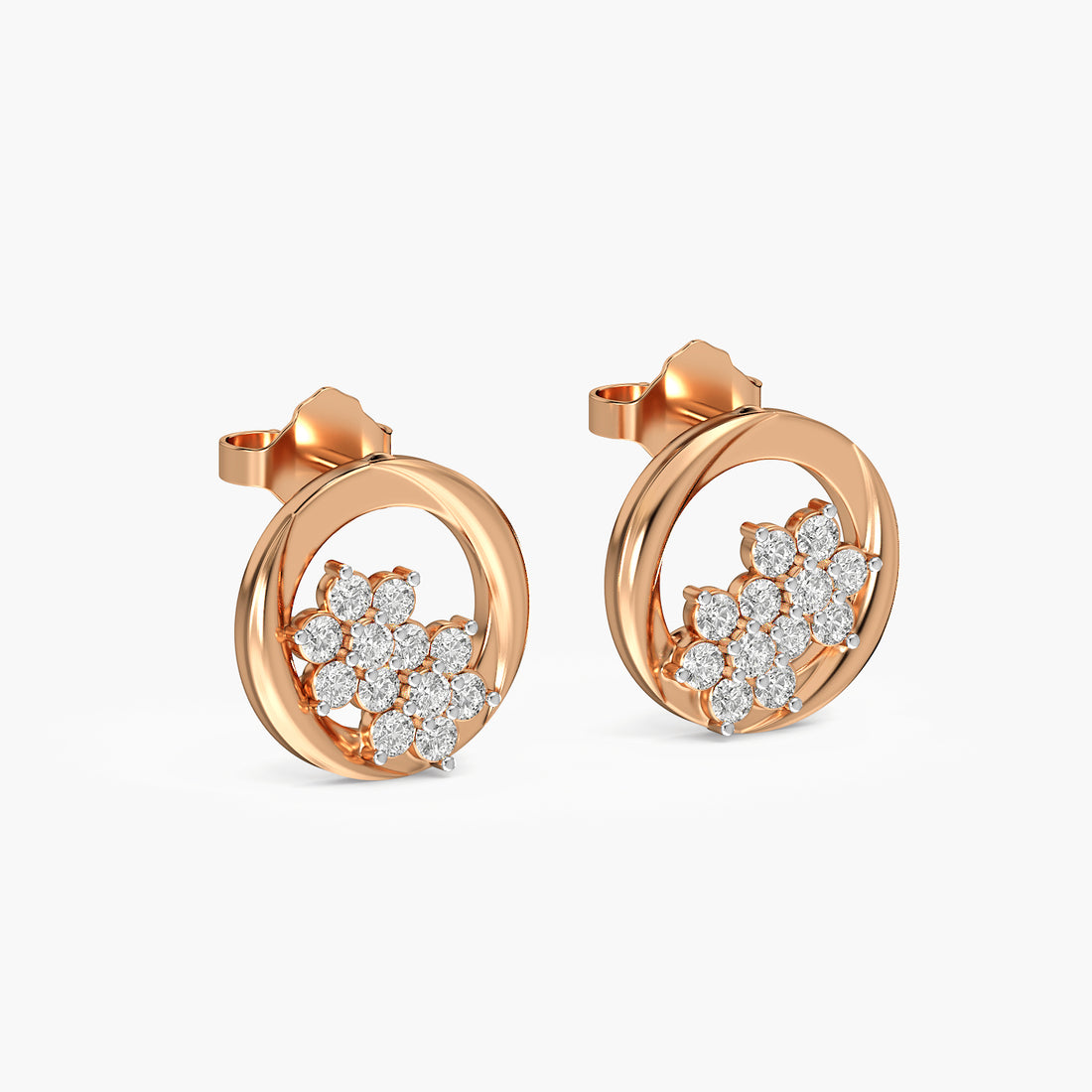 Elara Flower Halo Studs
