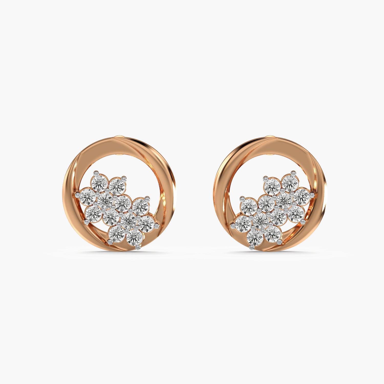 Elara Flower Halo Studs