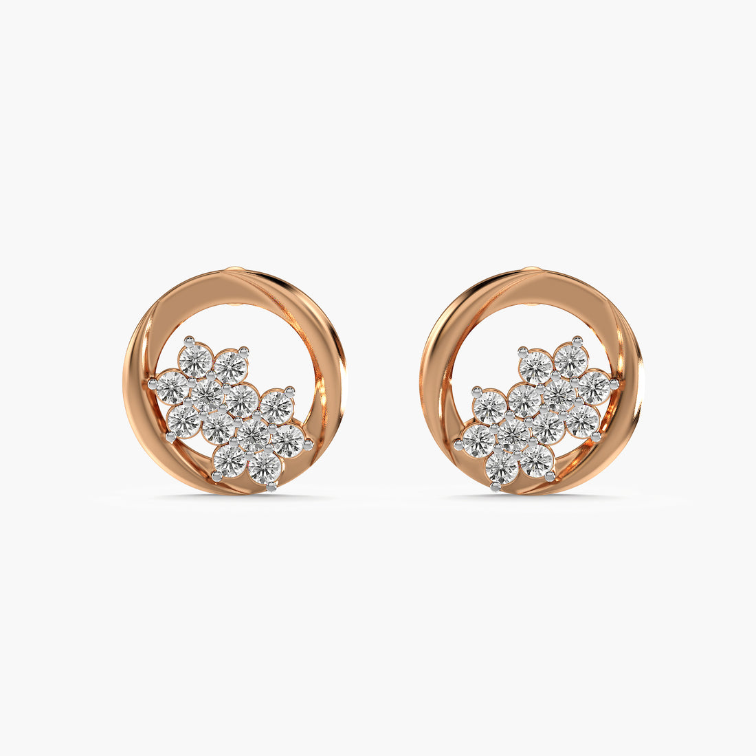 Elara Flower Halo Studs