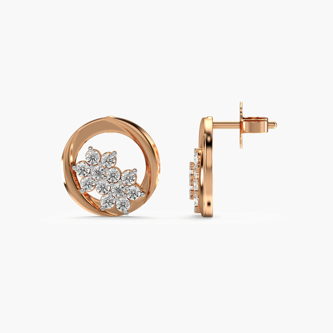 Elara Flower Halo Studs