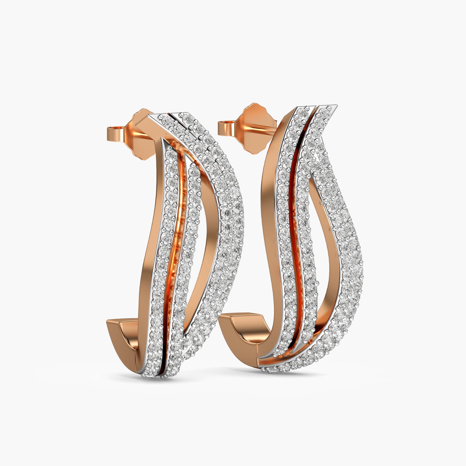 Double Pavé Hoop Earrings