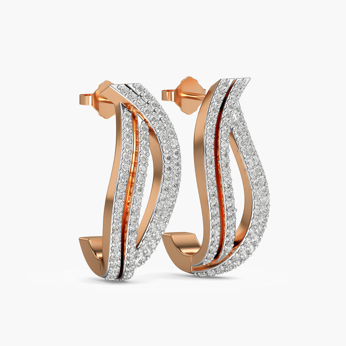 Double Pavé Hoop Earrings
