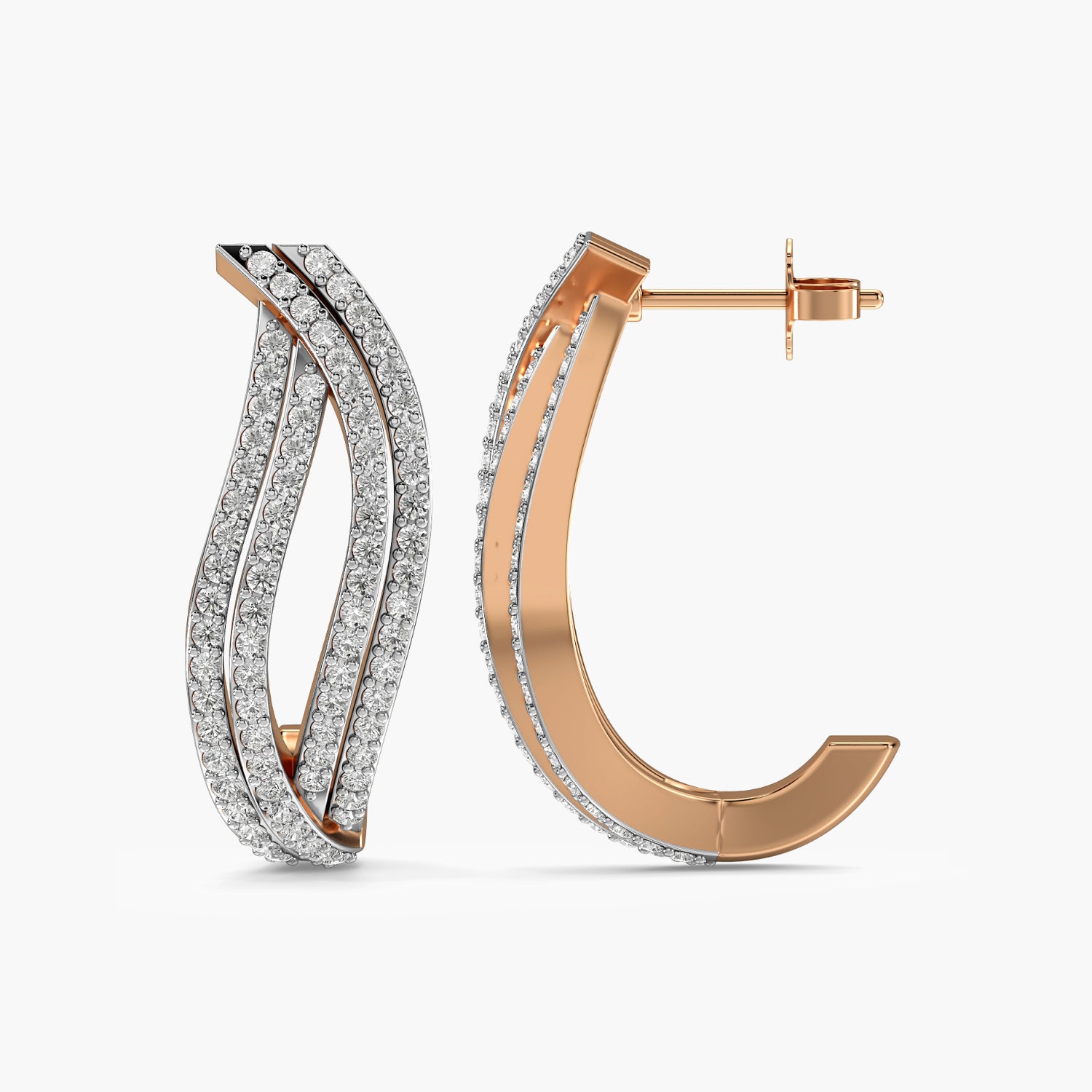 Double Pavé Hoop Earrings