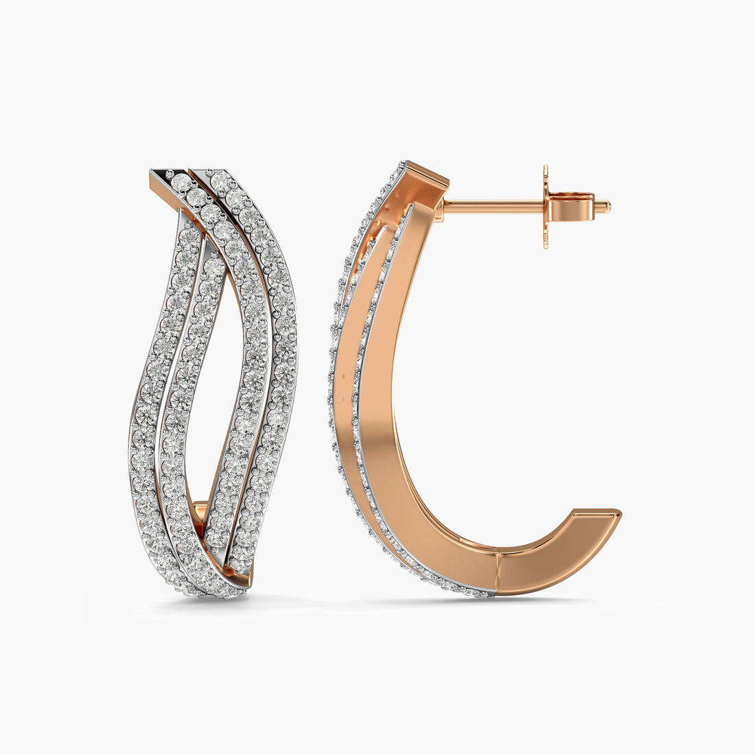 Double Pavé Hoop Earrings