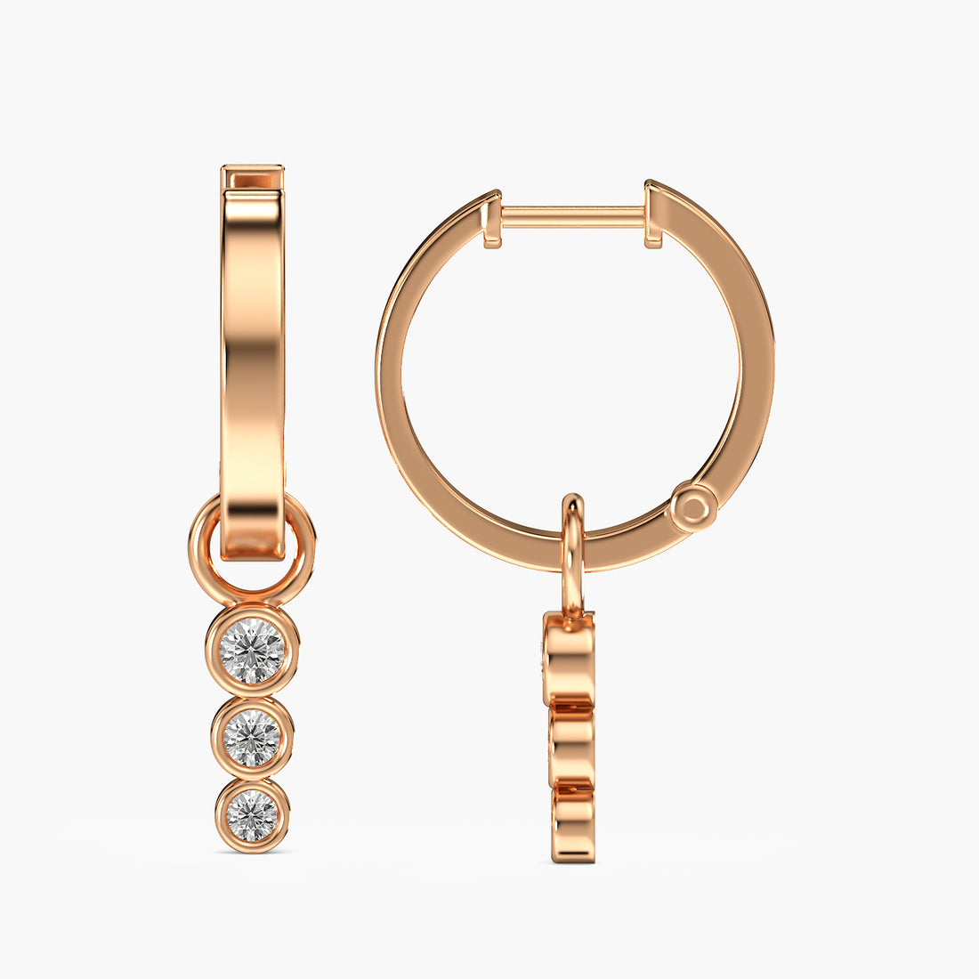 Triple Drop Hoop Earrings