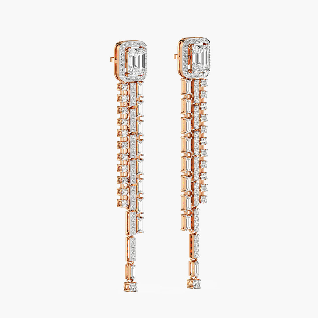 Emerald Cascade Long Earrings