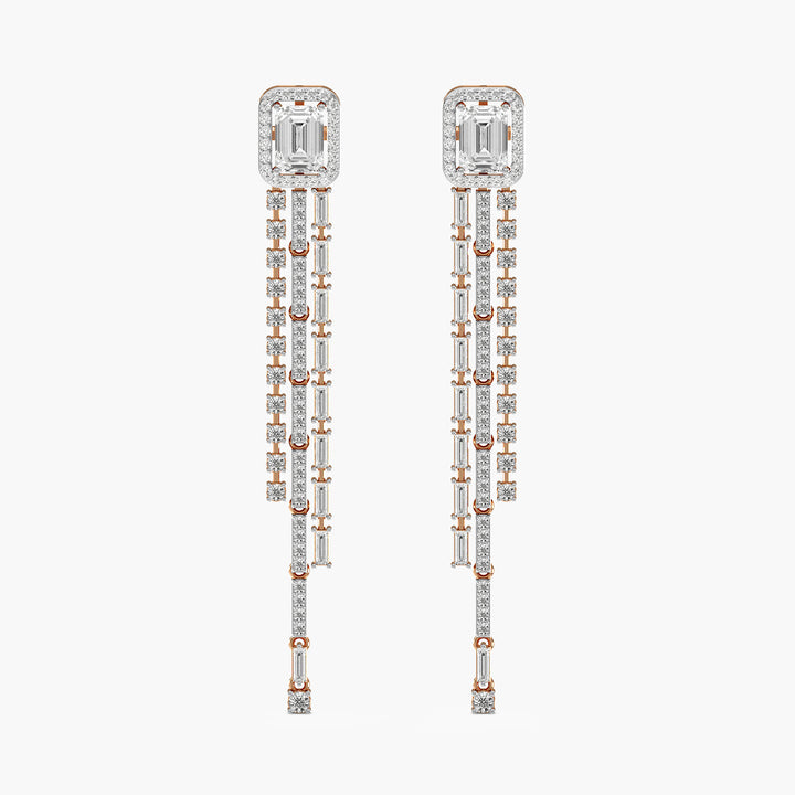 Emerald Cascade Long Earrings
