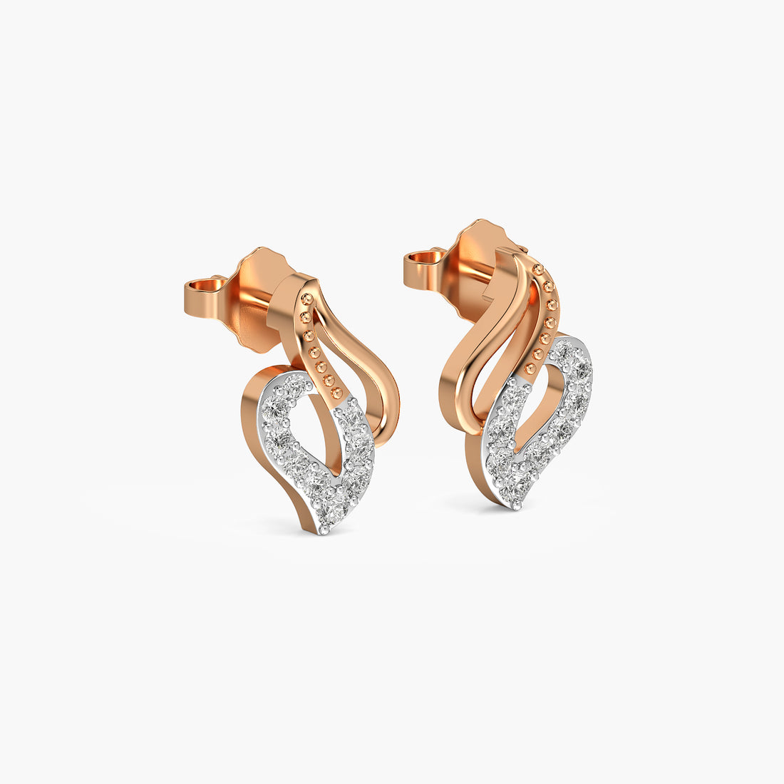 Diamond Heart Curve Stud