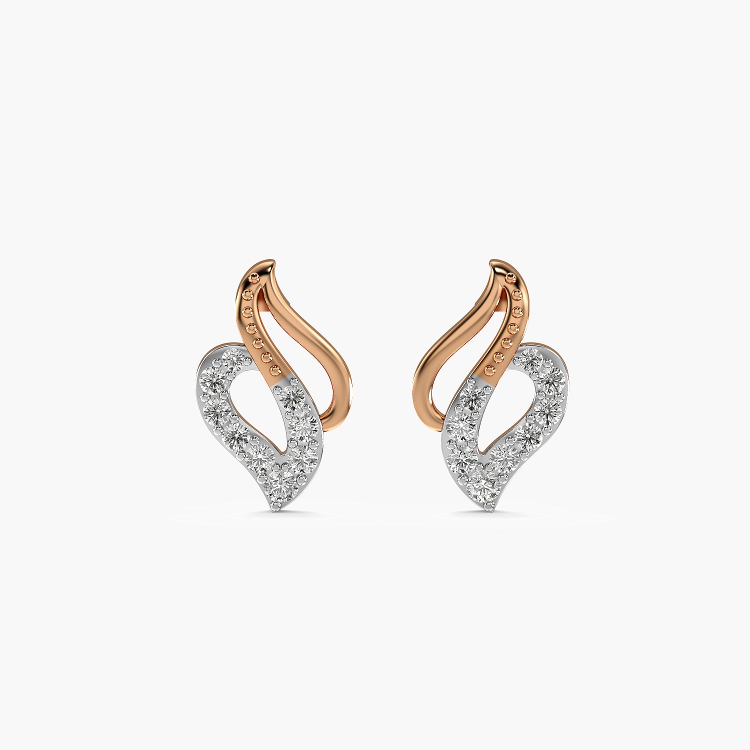 Diamond Heart Curve Stud