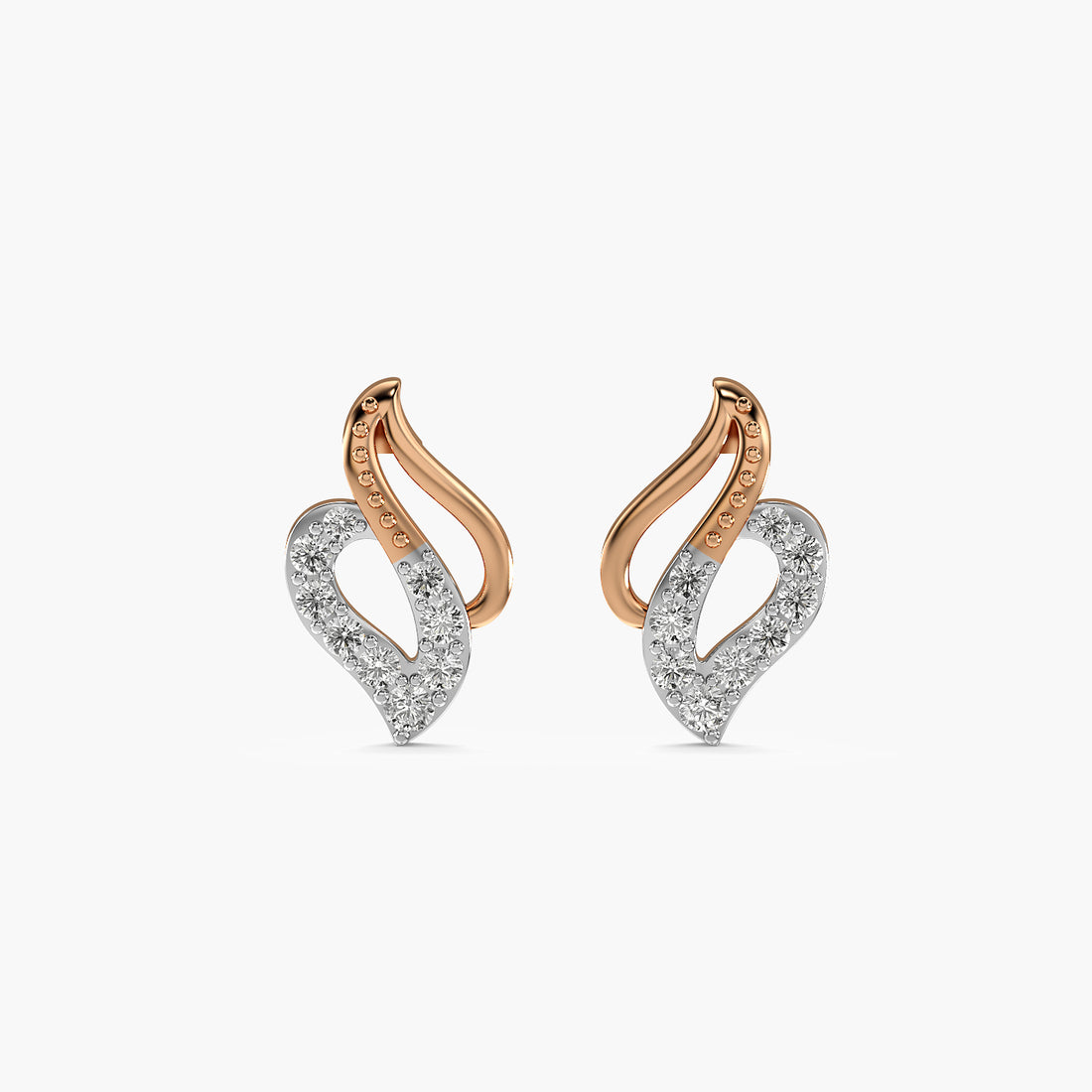 Diamond Heart Curve Stud
