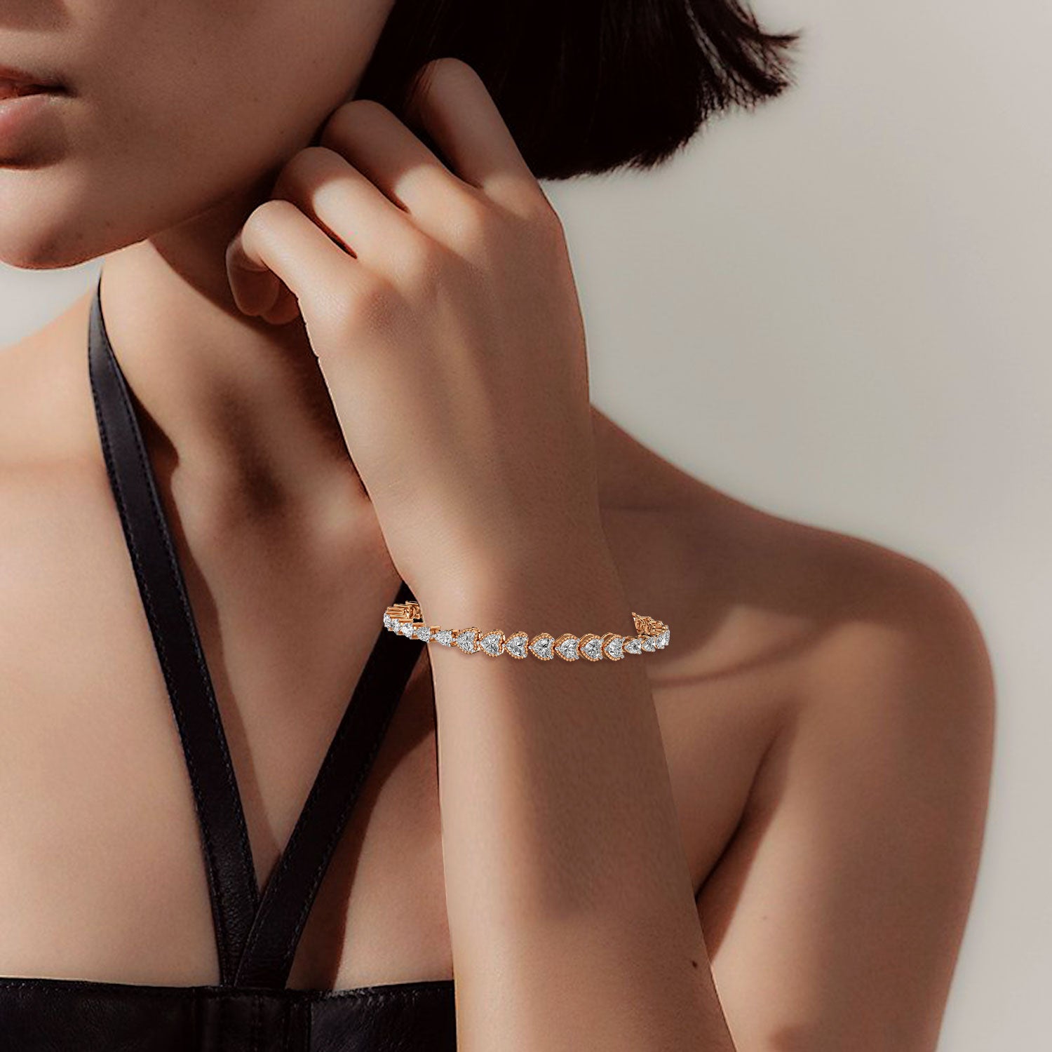 Heartline Diamond Tennis Bracelet