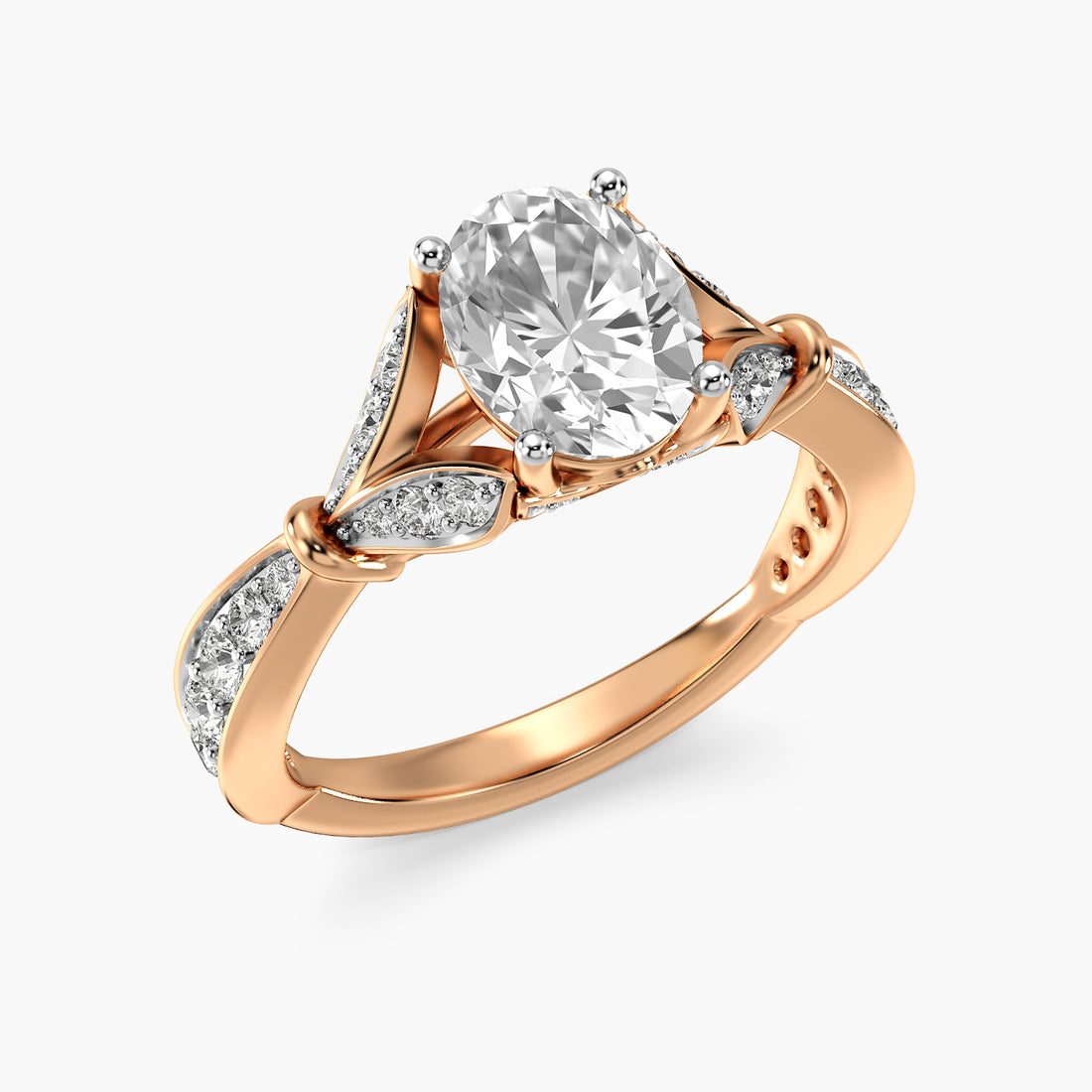 Pavé Oval Engagement Ring