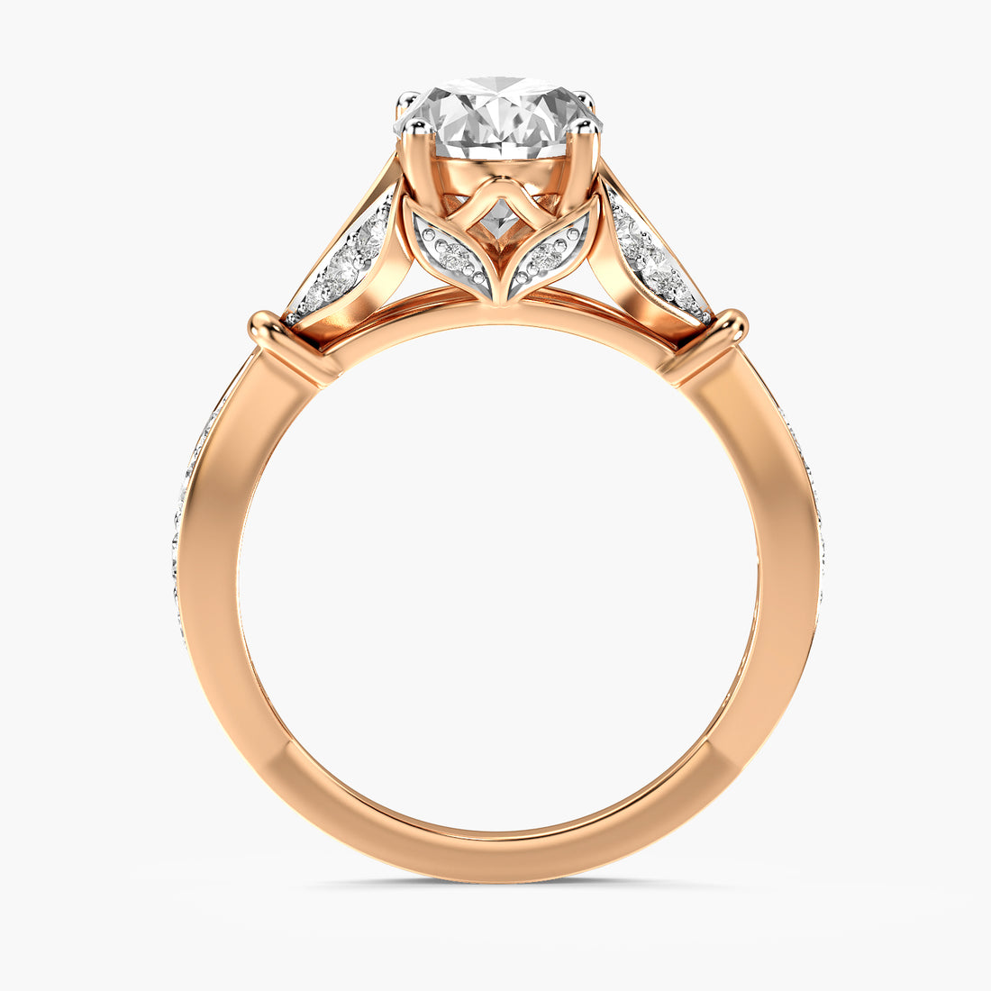 Pavé Oval Engagement Ring