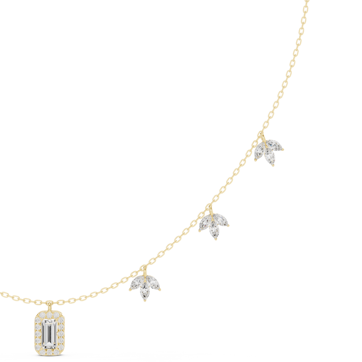 Leaflet Halo Pendant Necklace