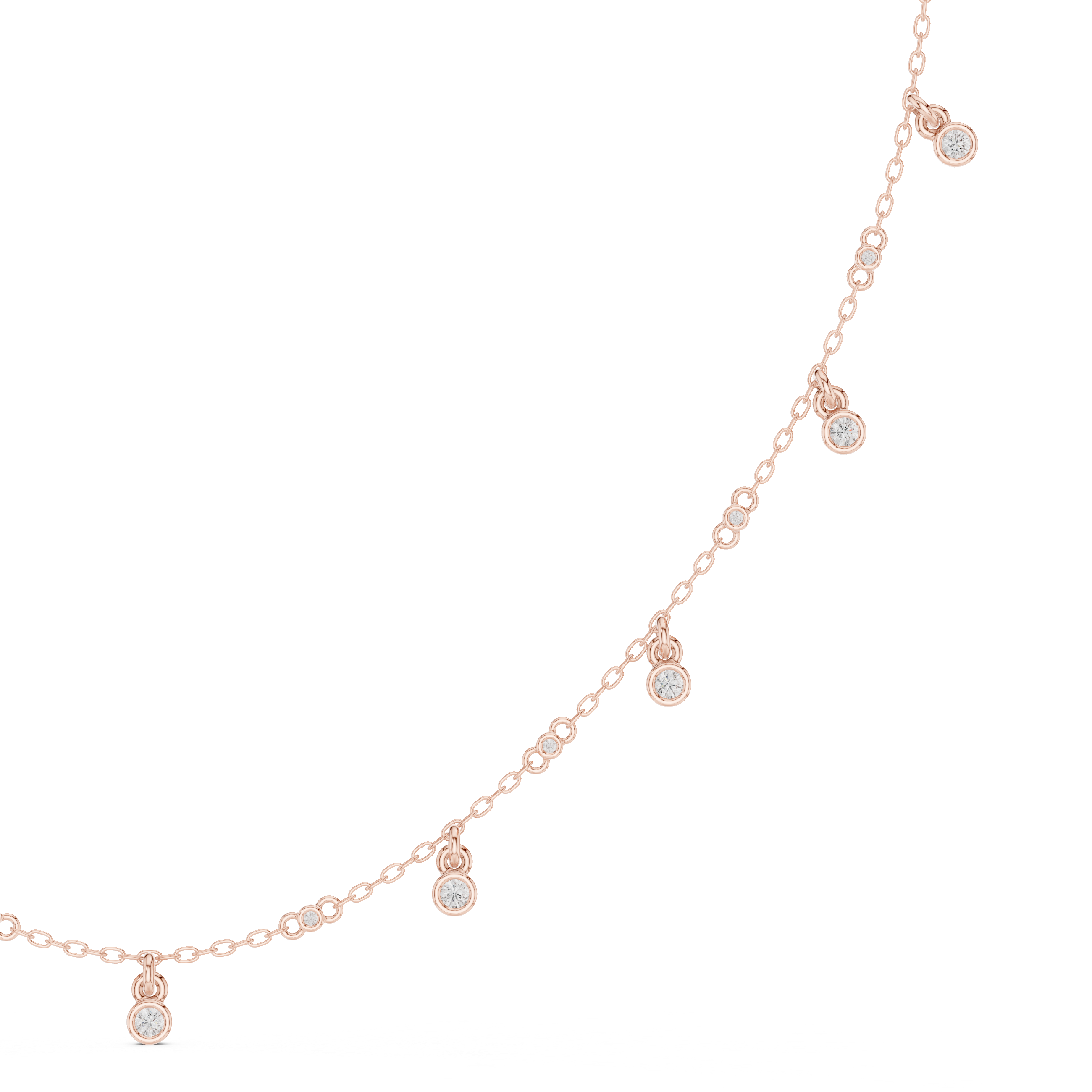 Bezel Charm Drop Necklace
