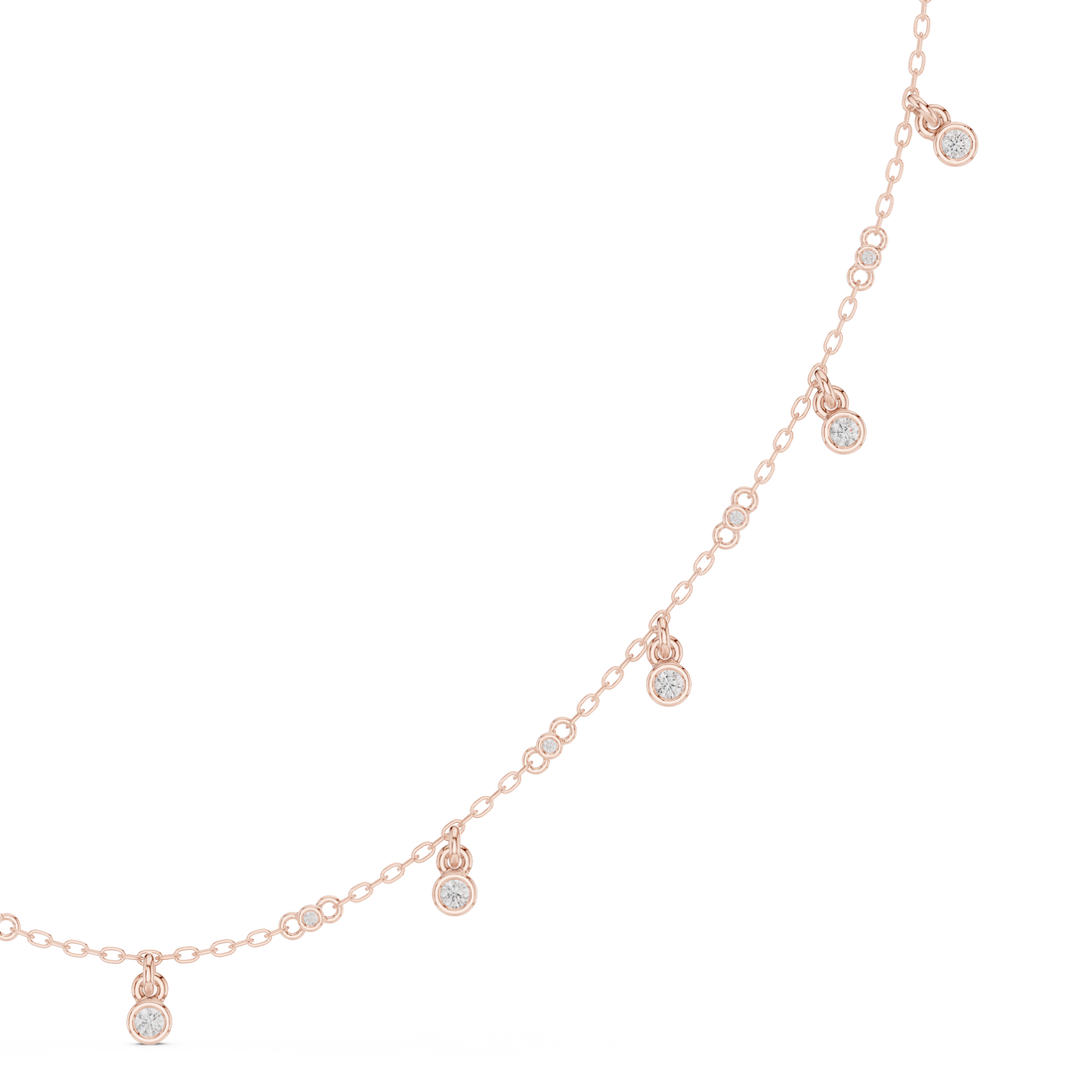 Bezel Charm Drop Necklace