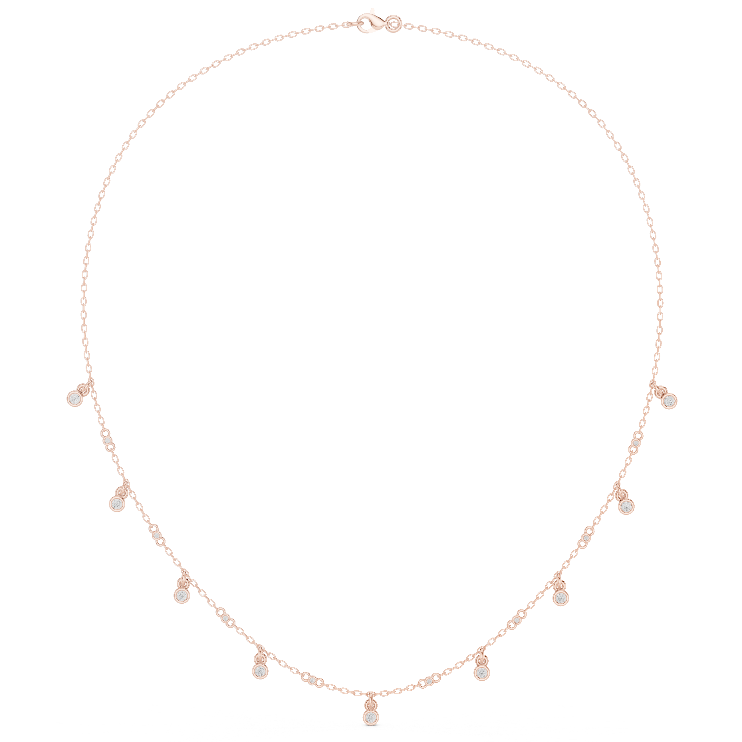 Bezel Charm Drop Necklace