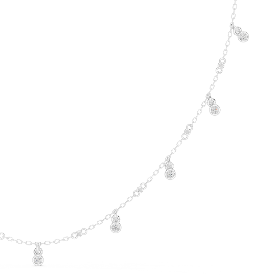 Bezel Charm Drop Necklace