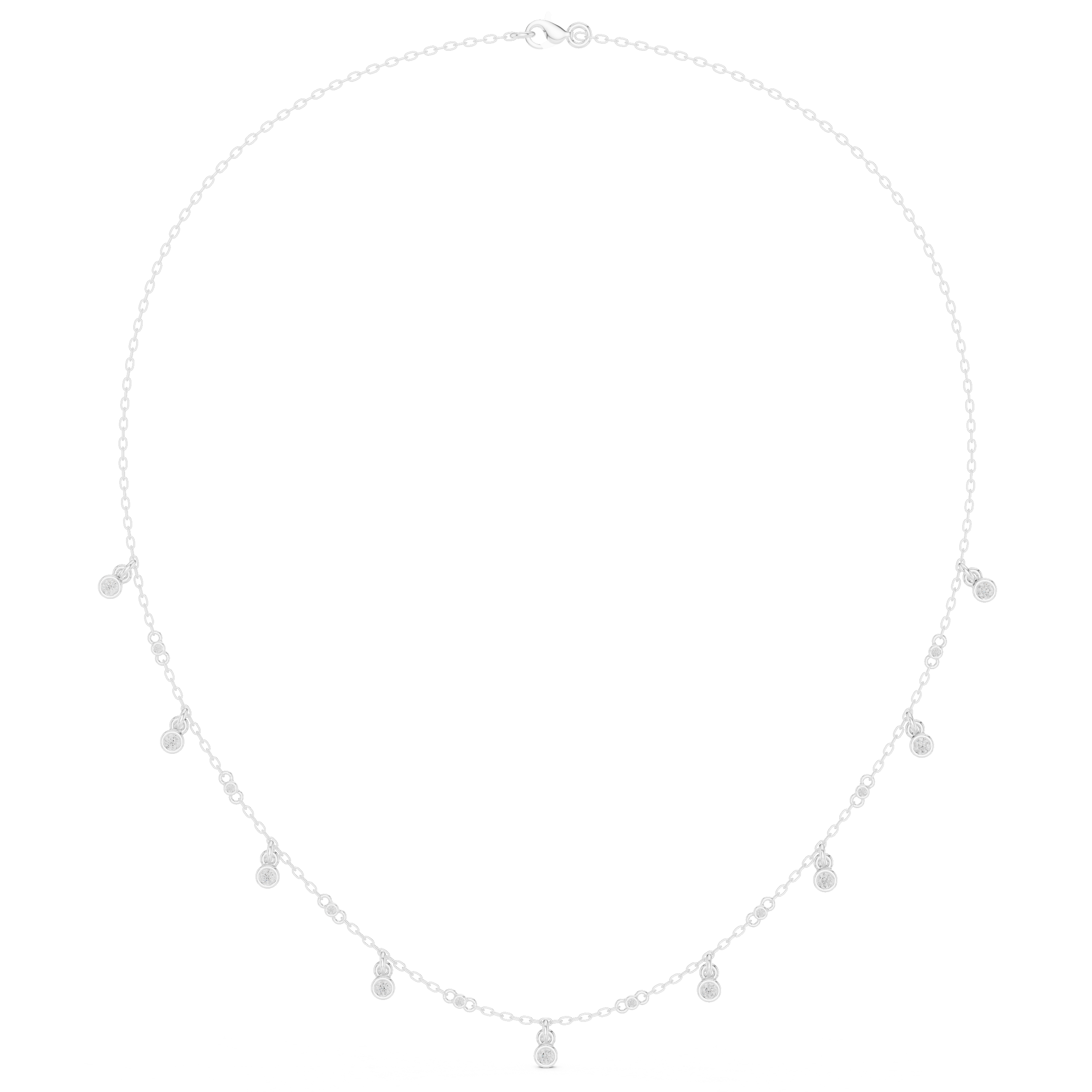 Bezel Charm Drop Necklace