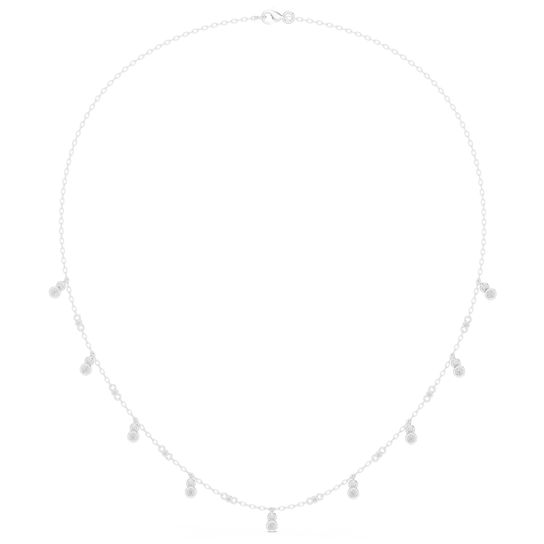 Bezel Charm Drop Necklace