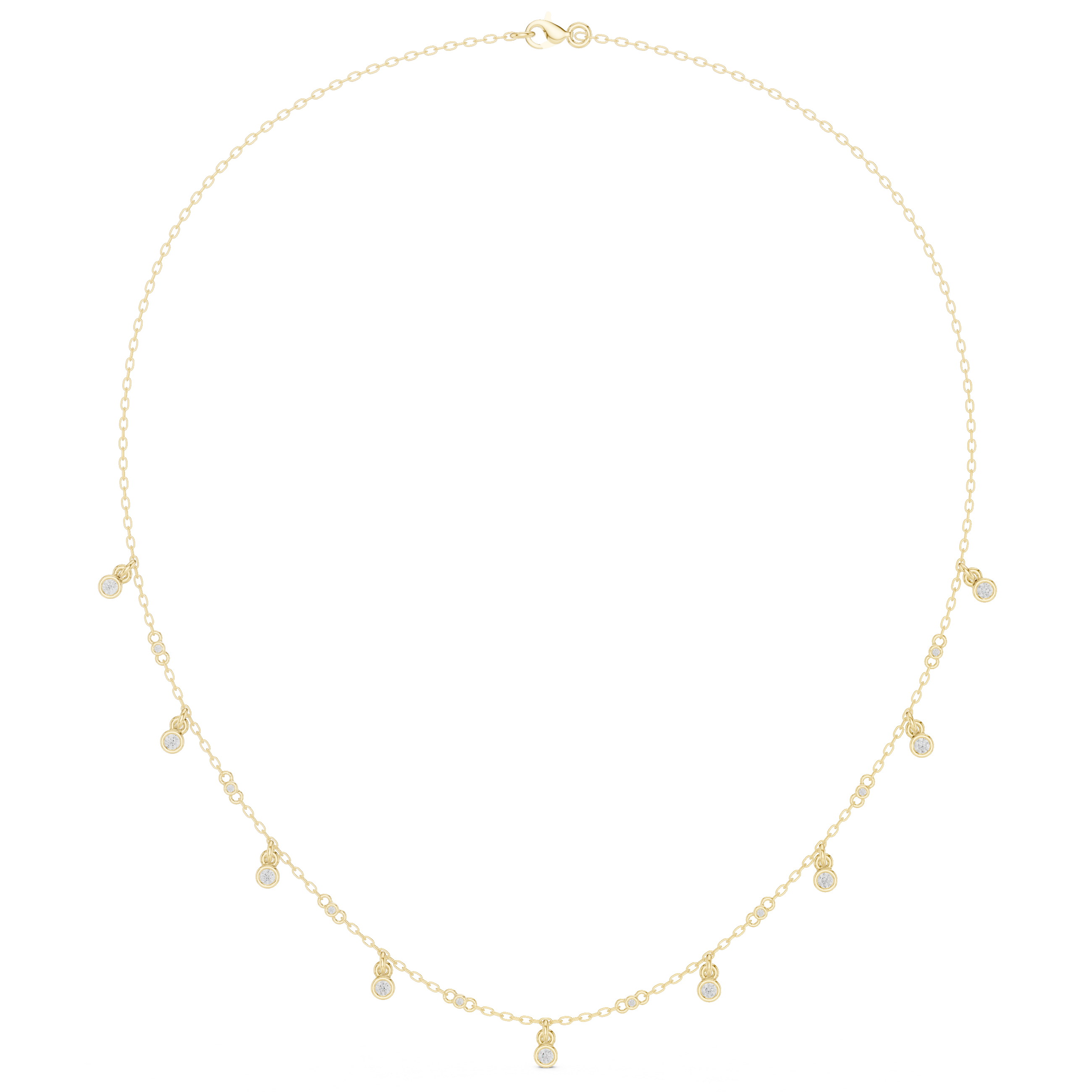 Bezel Charm Drop Necklace