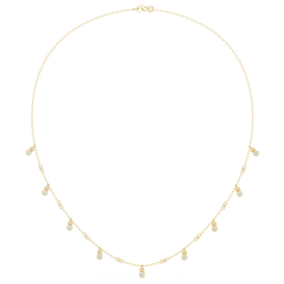 Bezel Charm Drop Necklace