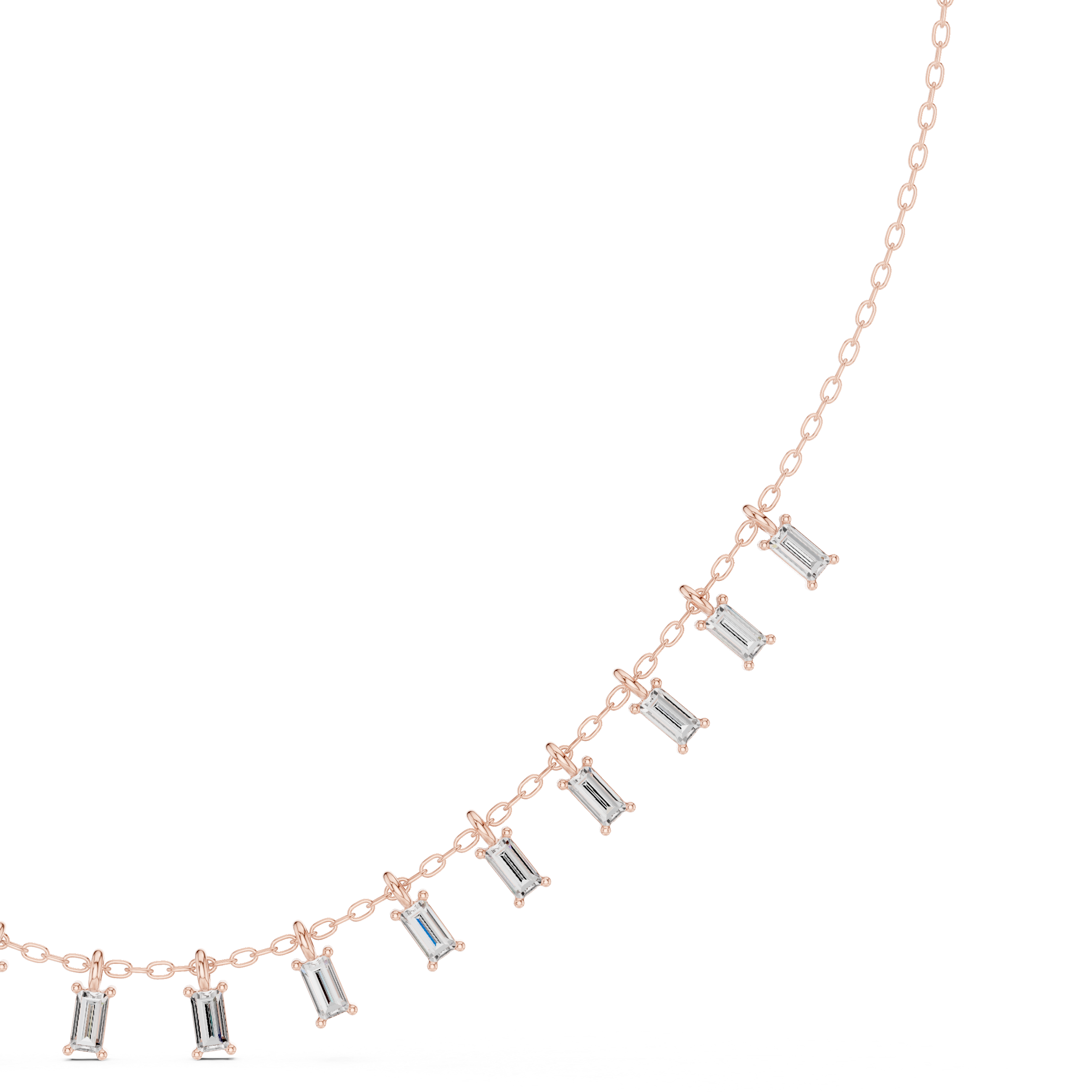 Baguette Fringe Necklace