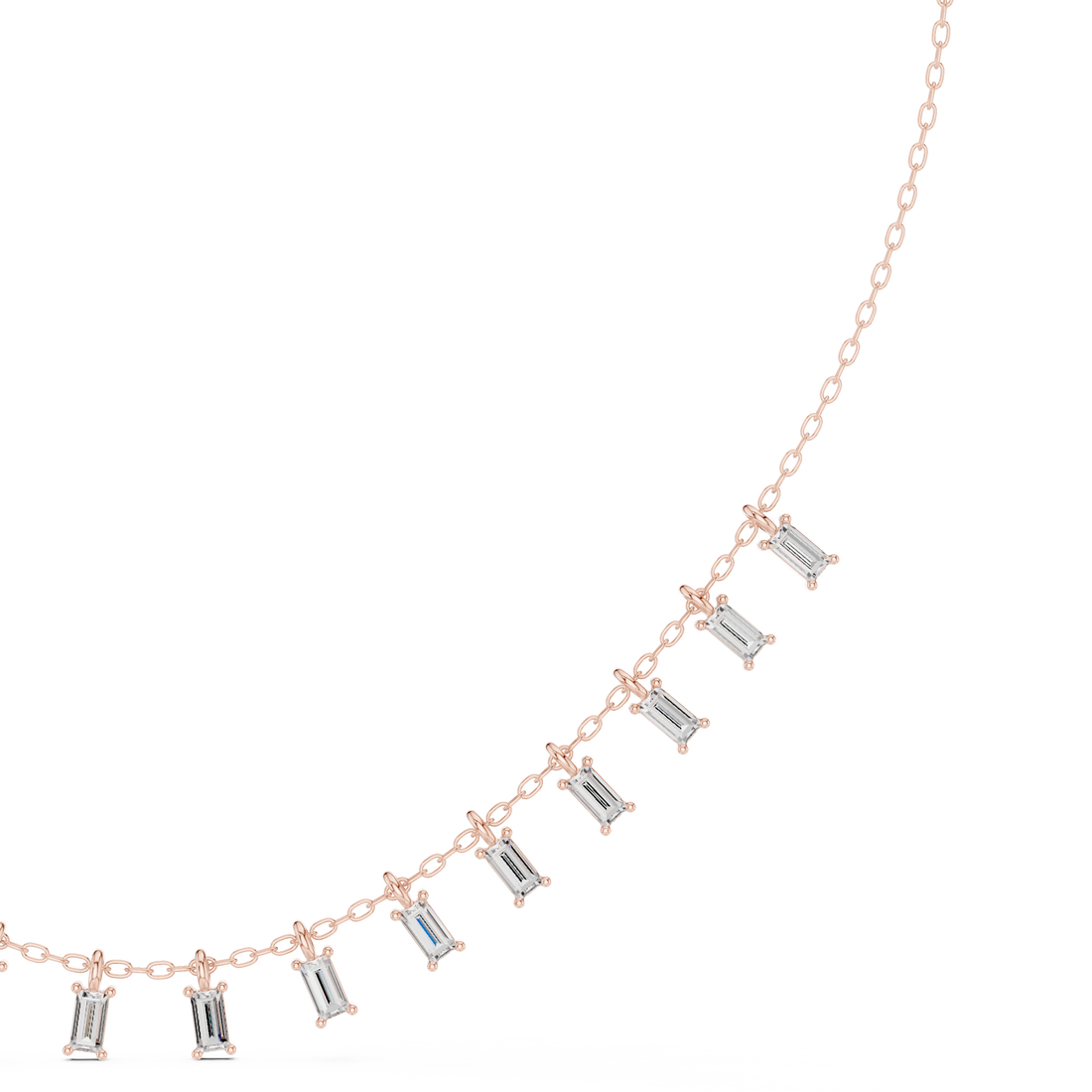 Baguette Fringe Necklace