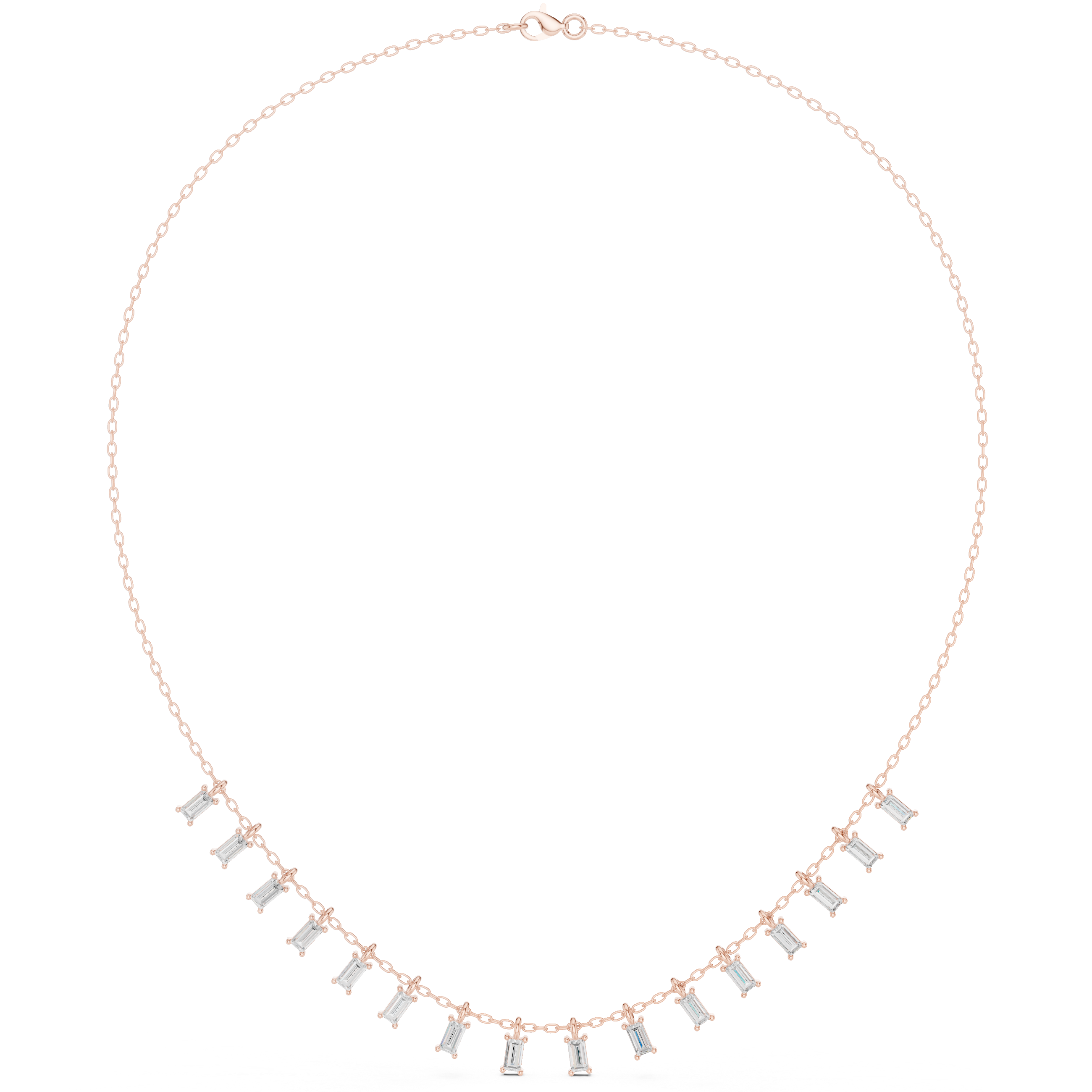 Baguette Fringe Necklace