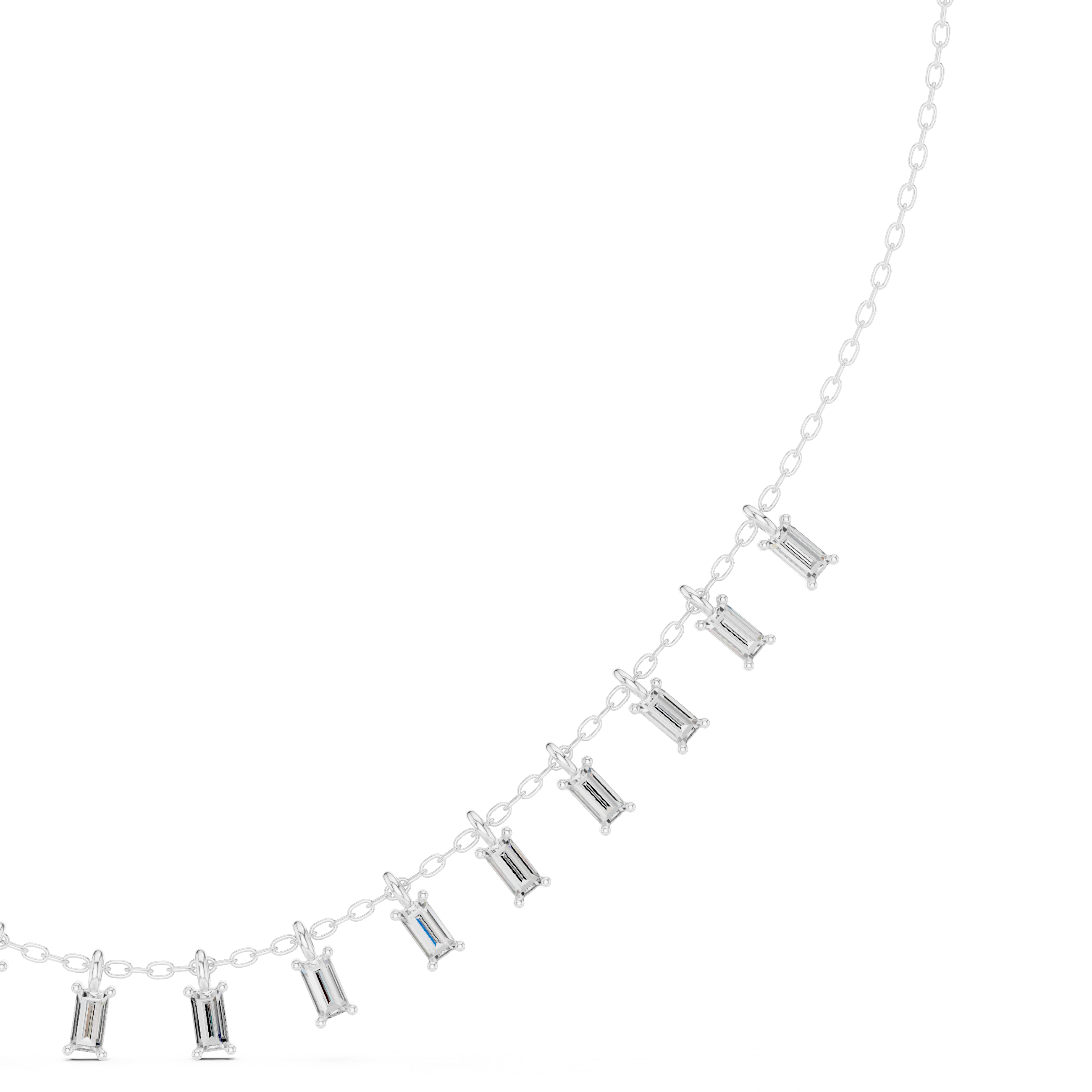 Baguette Fringe Necklace