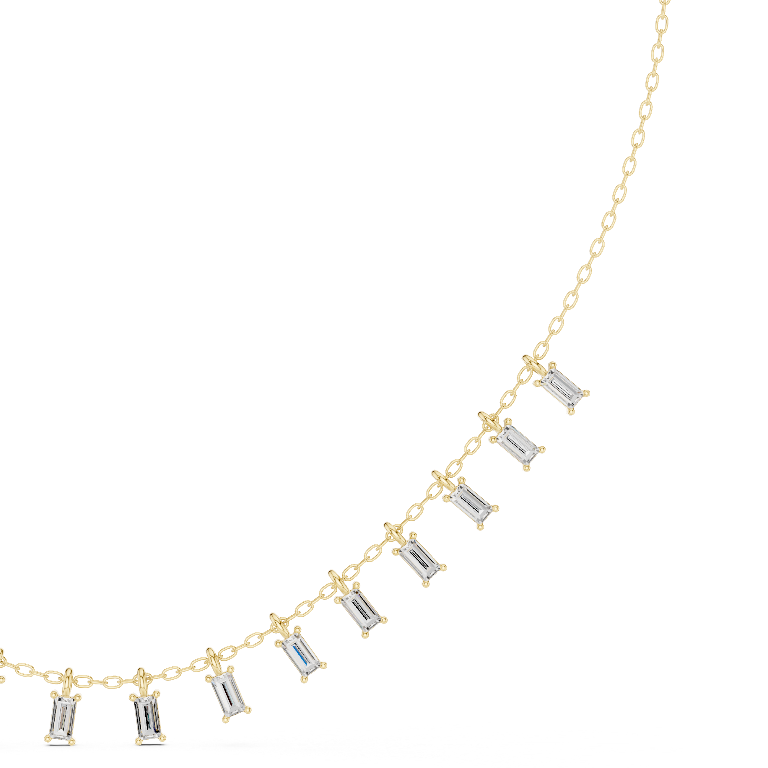 Baguette Fringe Necklace