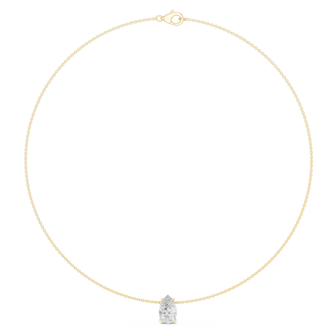 Pear Solitaire Pendant