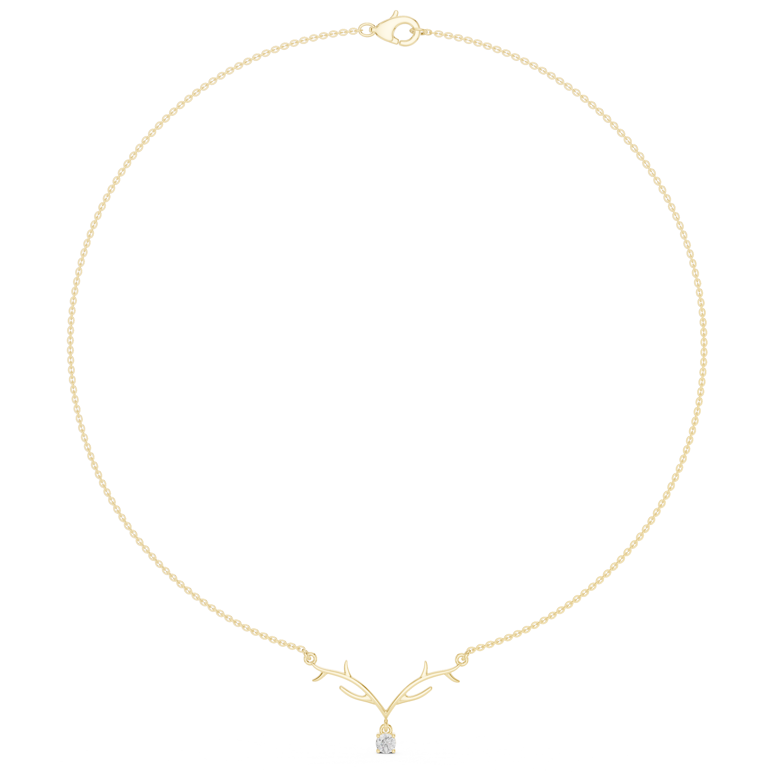 Antler Branch Pendant Necklace