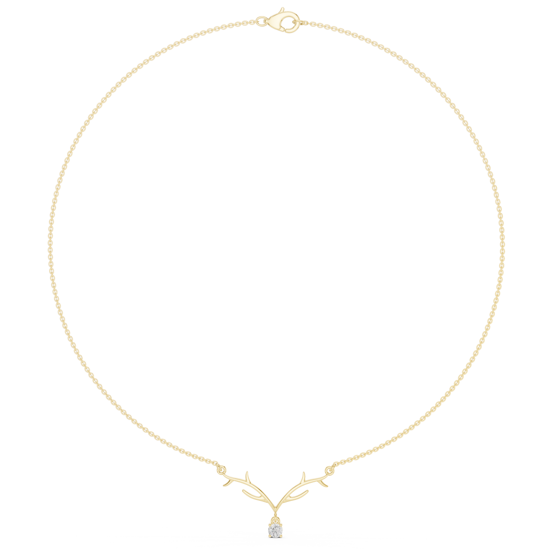 Antler Branch Pendant Necklace