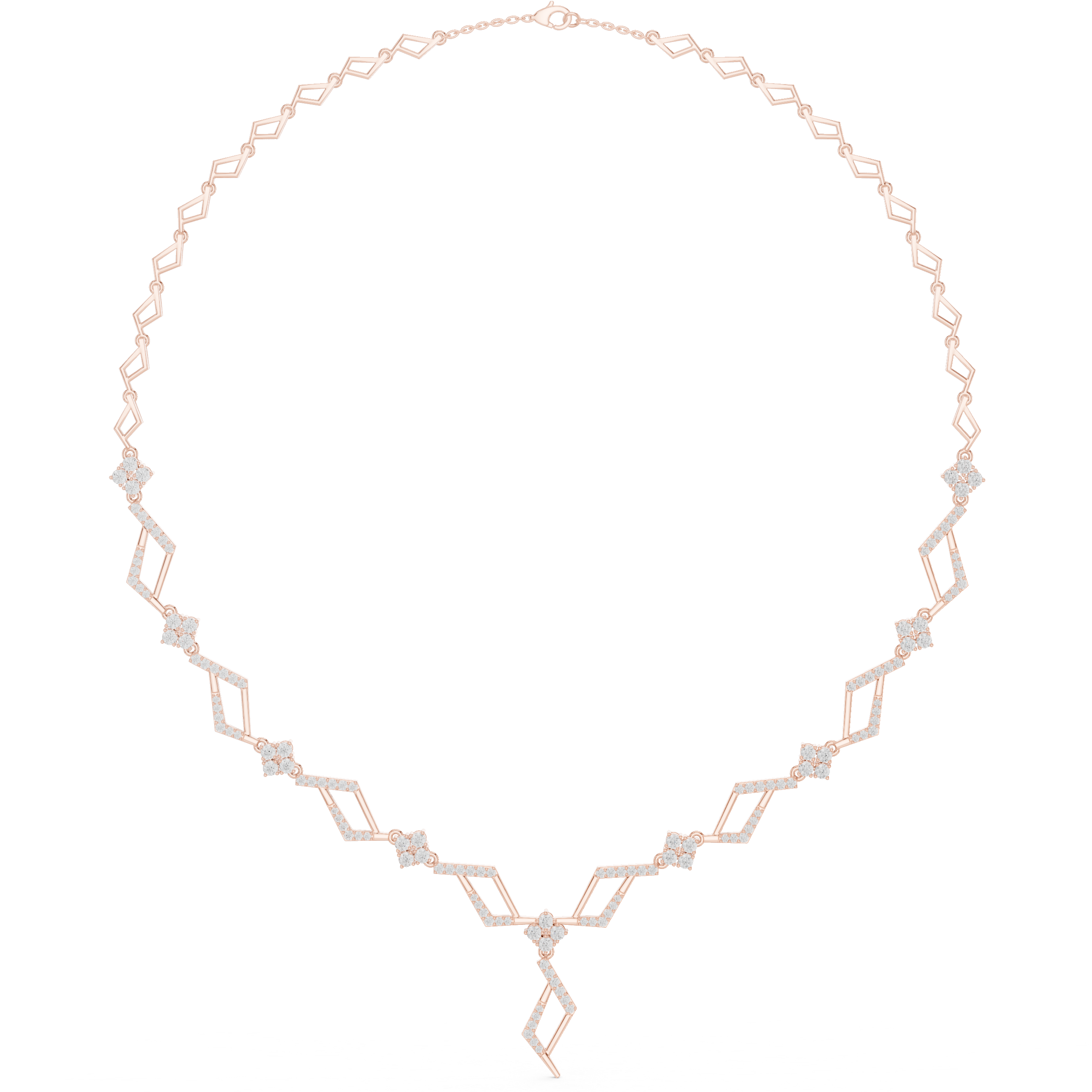 Chevron Lattice Statement Necklace