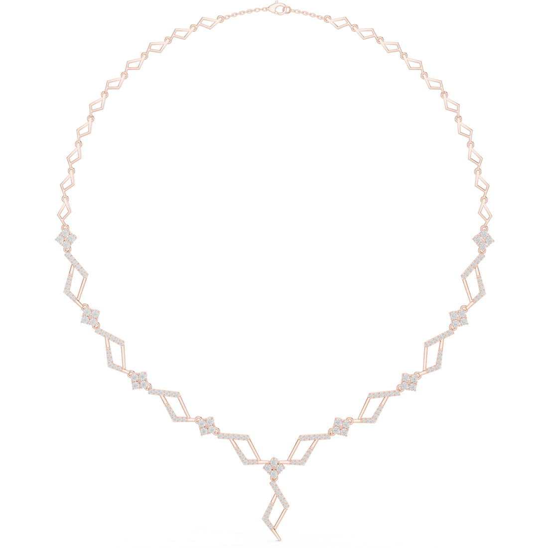 Chevron Lattice Statement Necklace