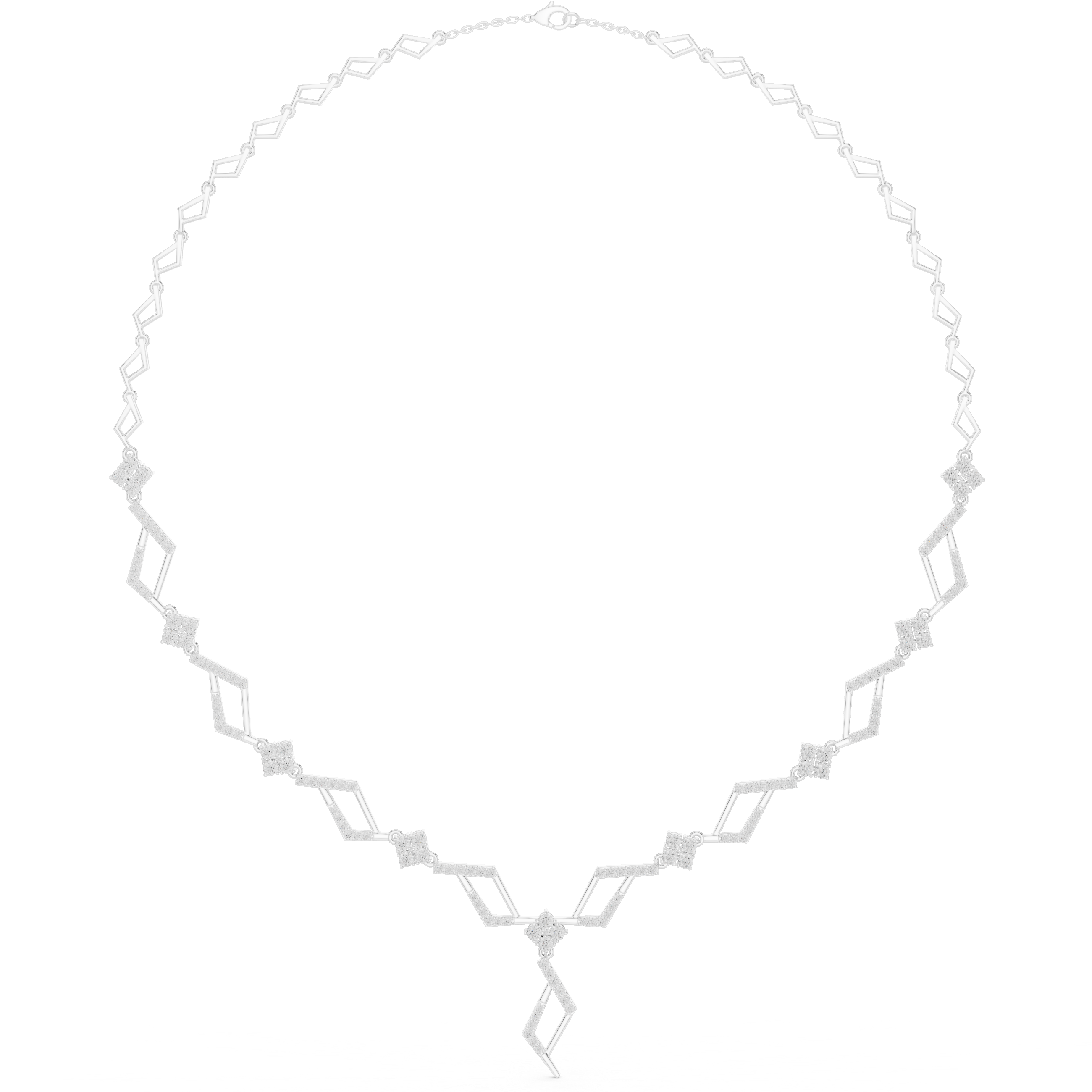 Chevron Lattice Statement Necklace