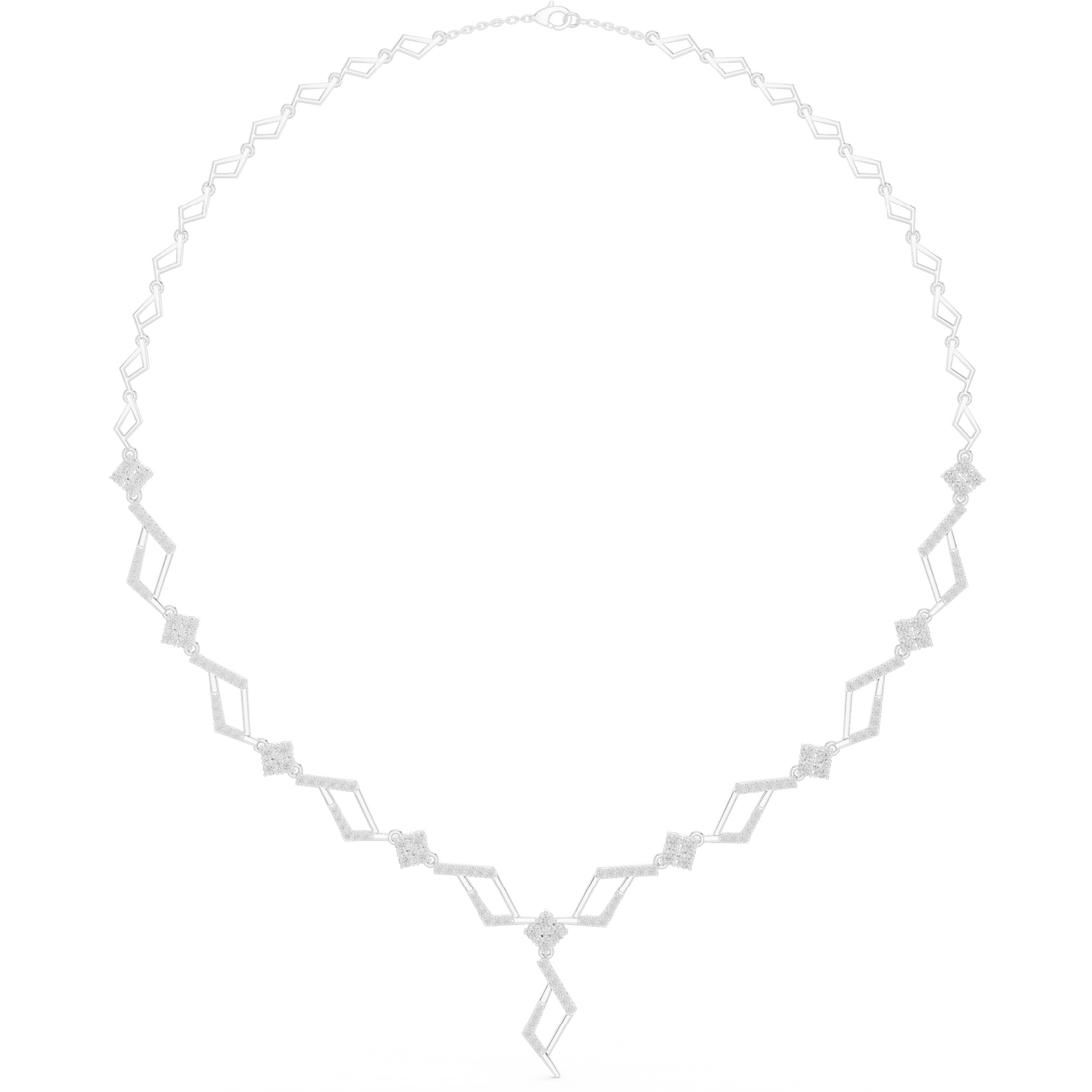 Chevron Lattice Statement Necklace