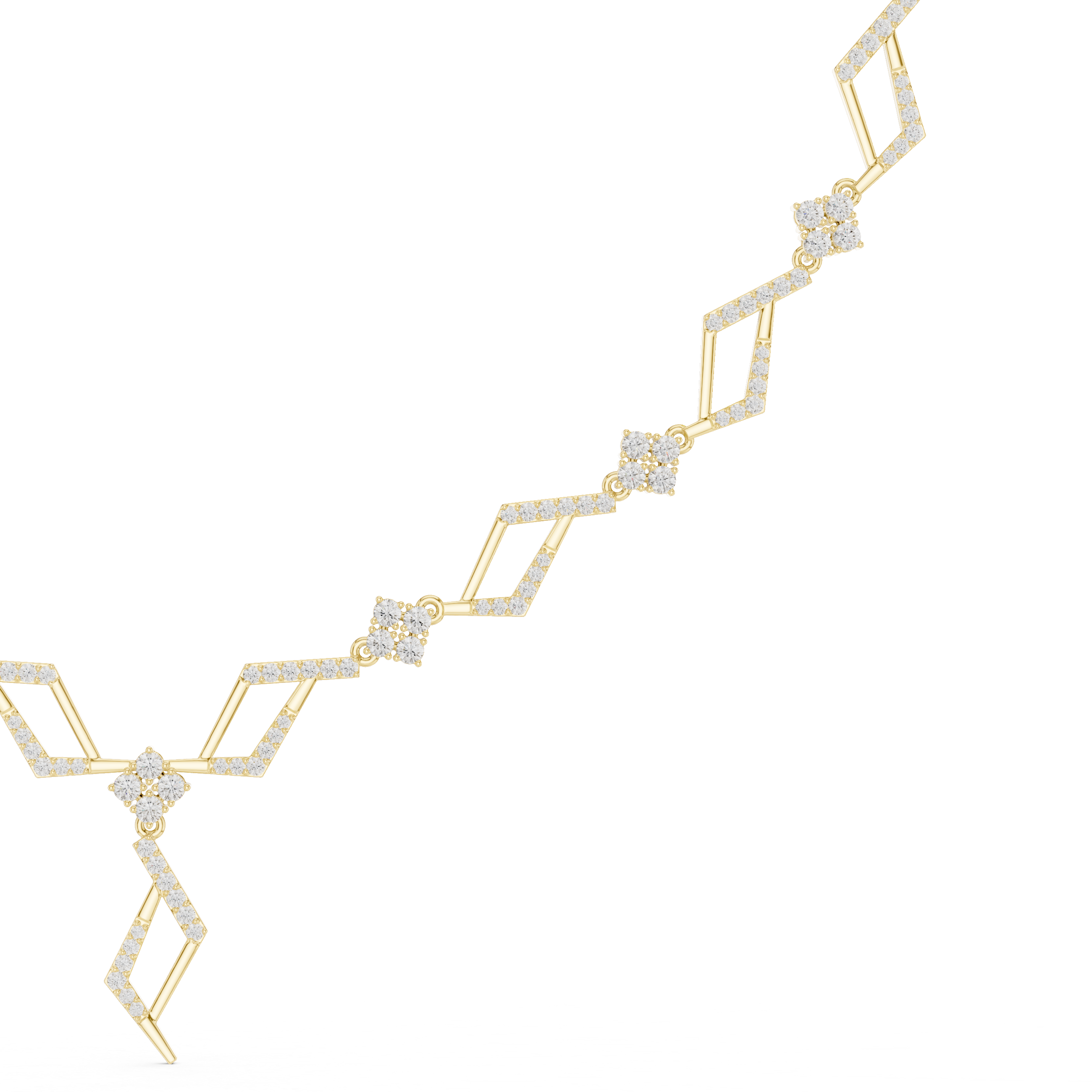 Chevron Lattice Statement Necklace
