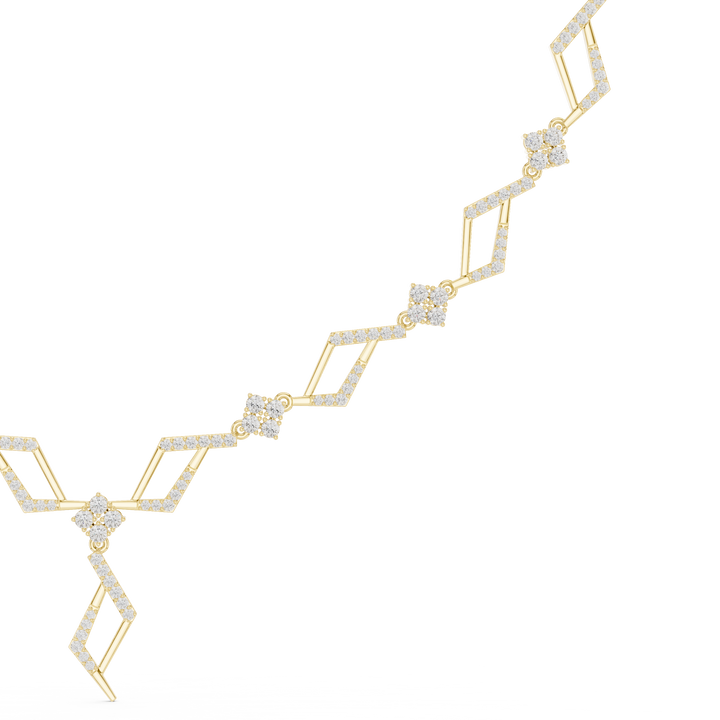 Chevron Lattice Statement Necklace
