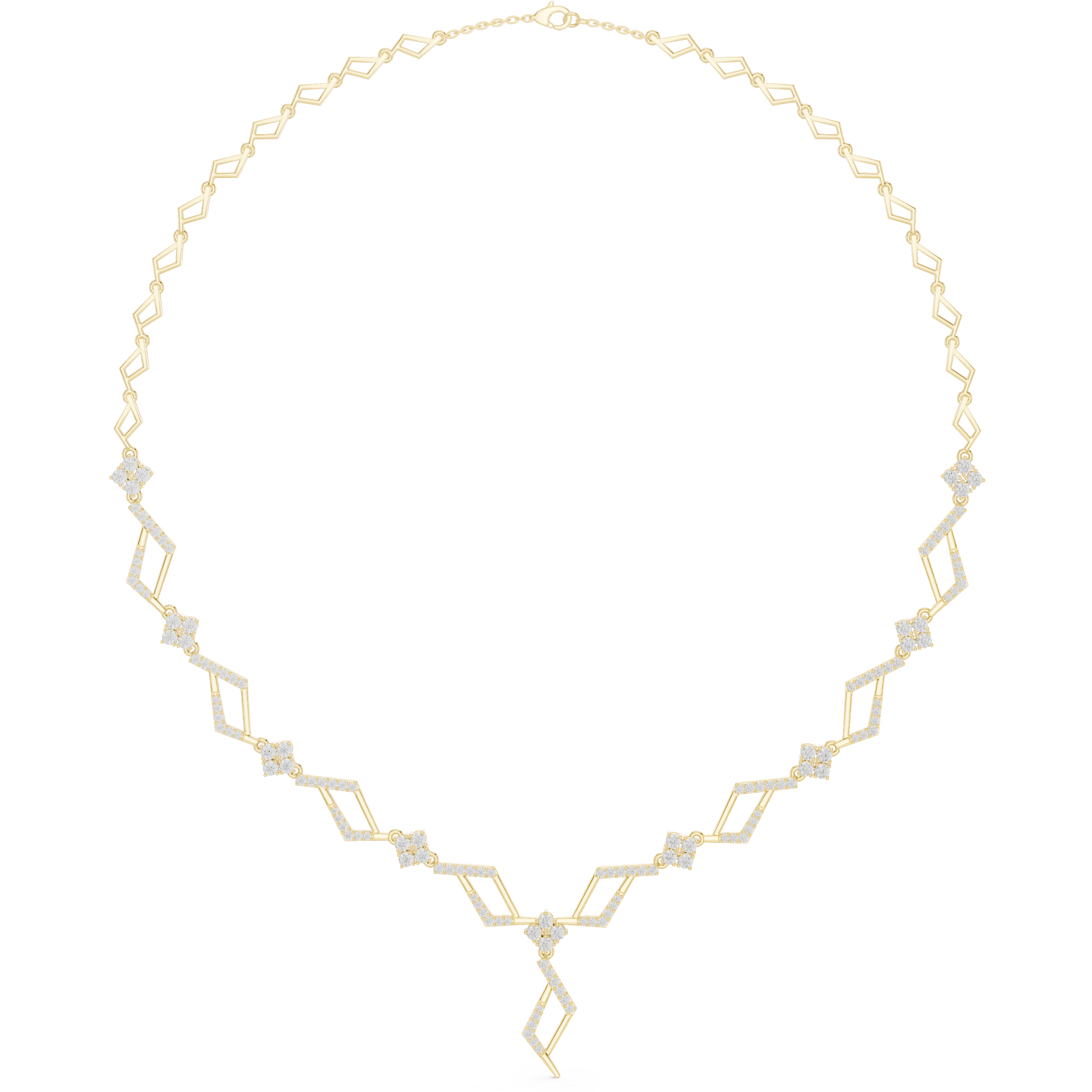 Chevron Lattice Statement Necklace