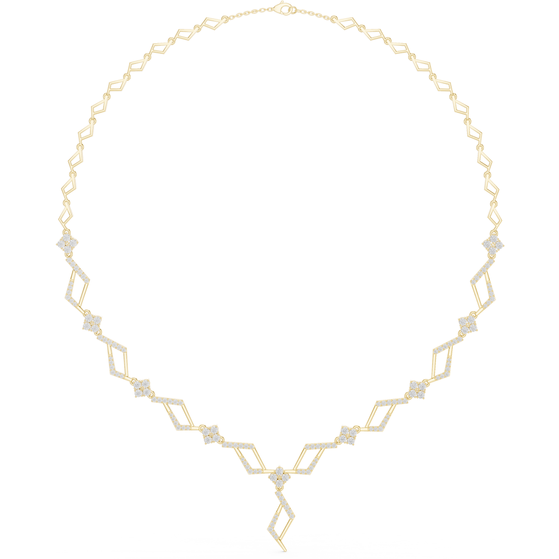 Chevron Lattice Statement Necklace
