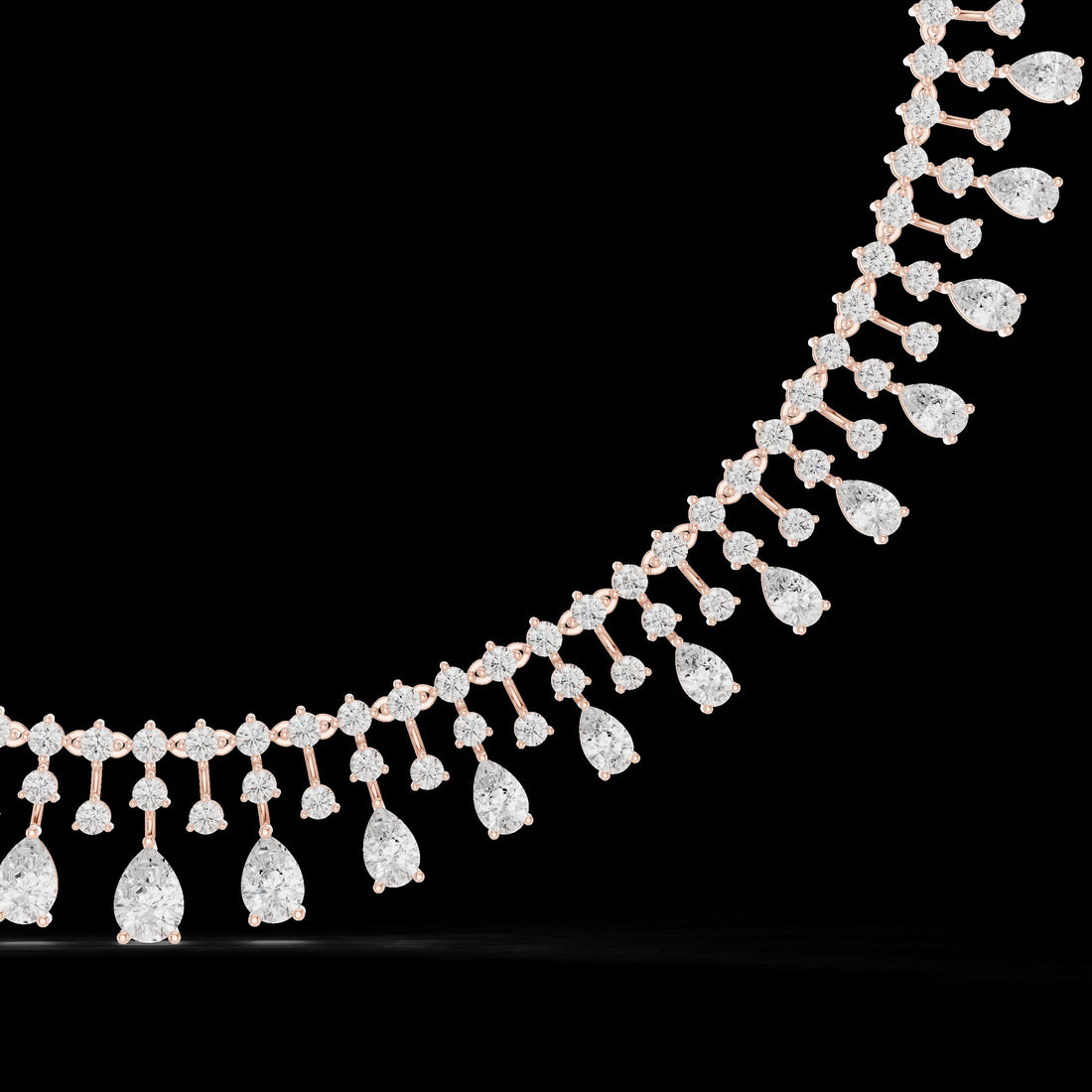 Pear Fringe Bridal Necklace