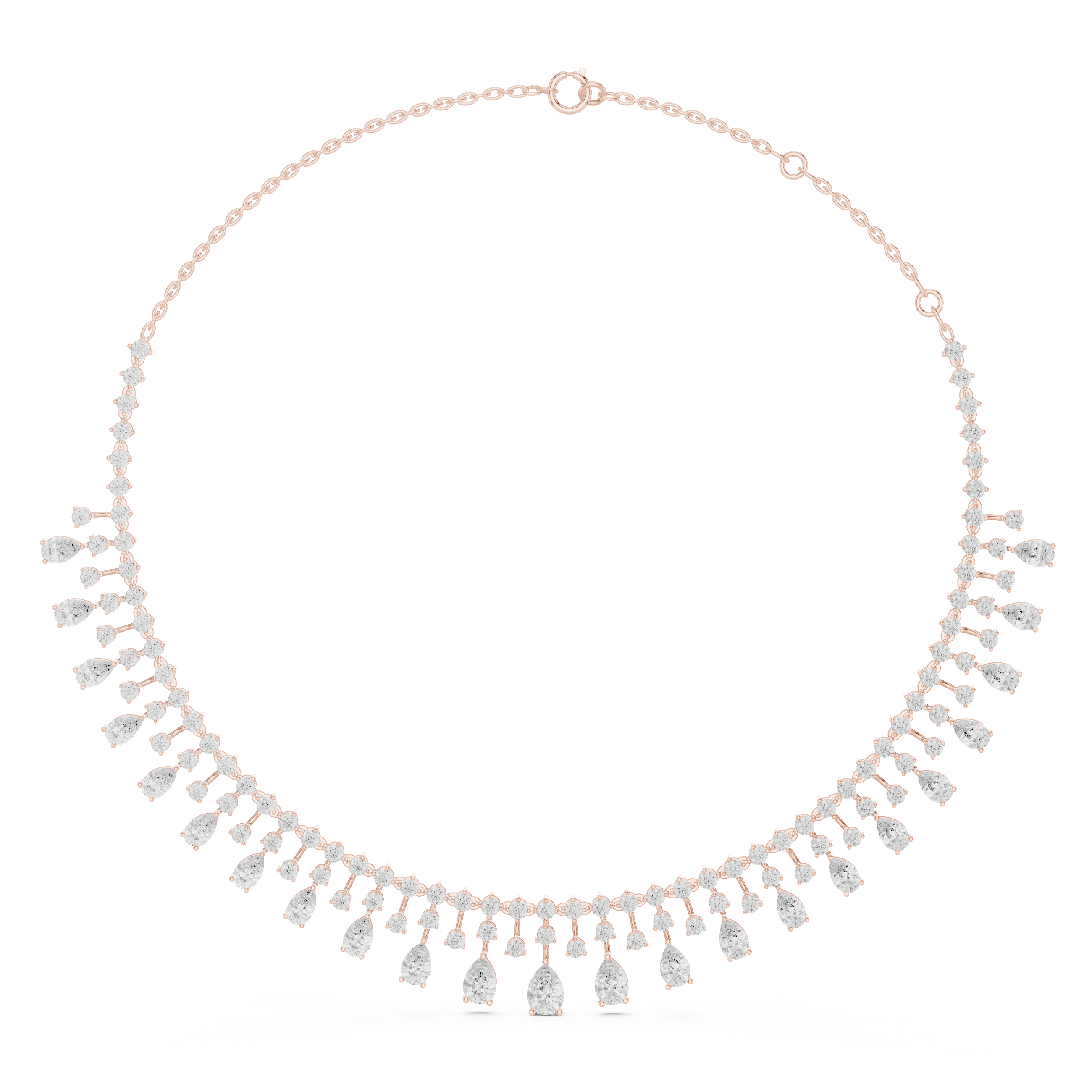 Pear Fringe Bridal Necklace