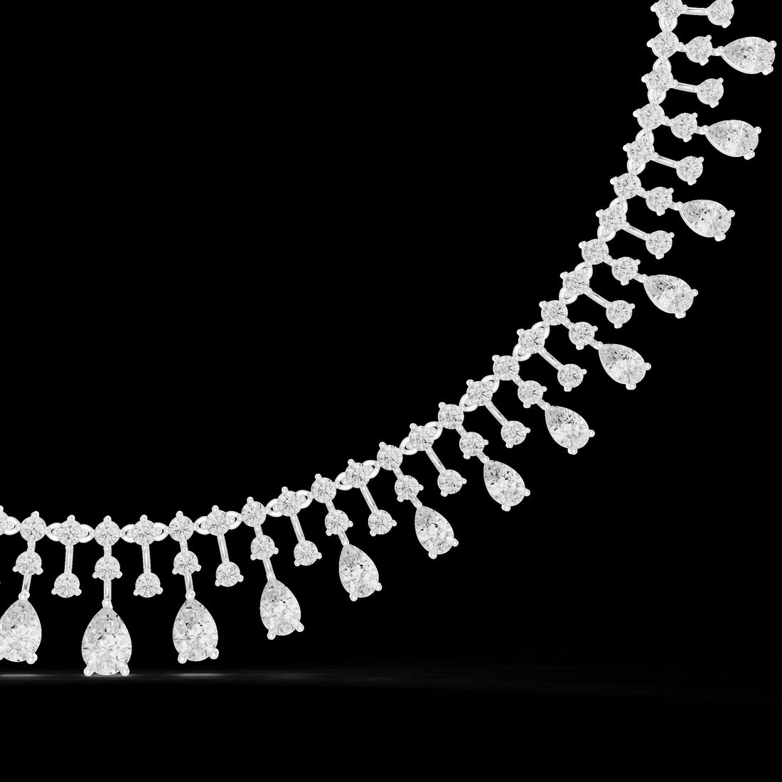 Pear Fringe Bridal Necklace