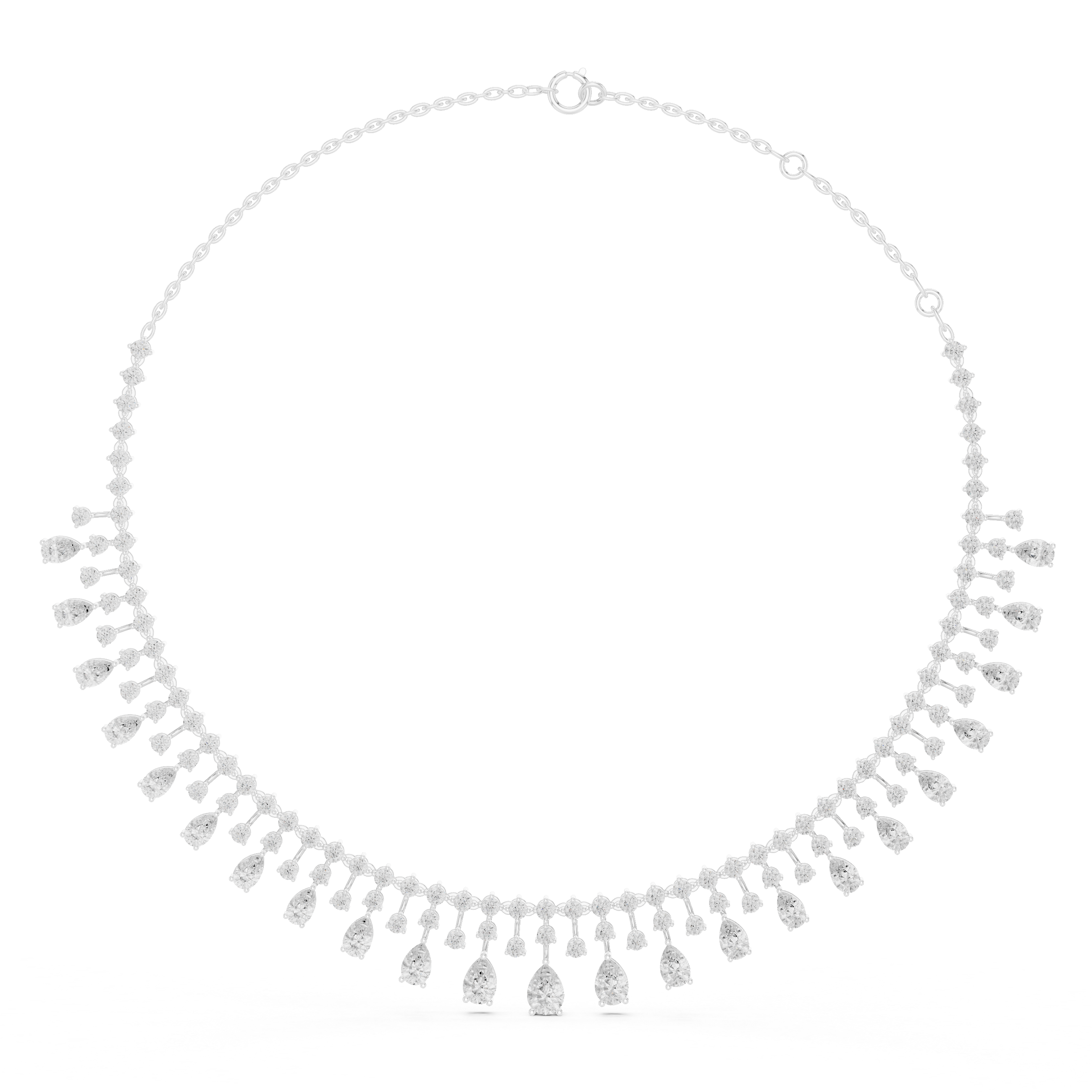 Pear Fringe Bridal Necklace
