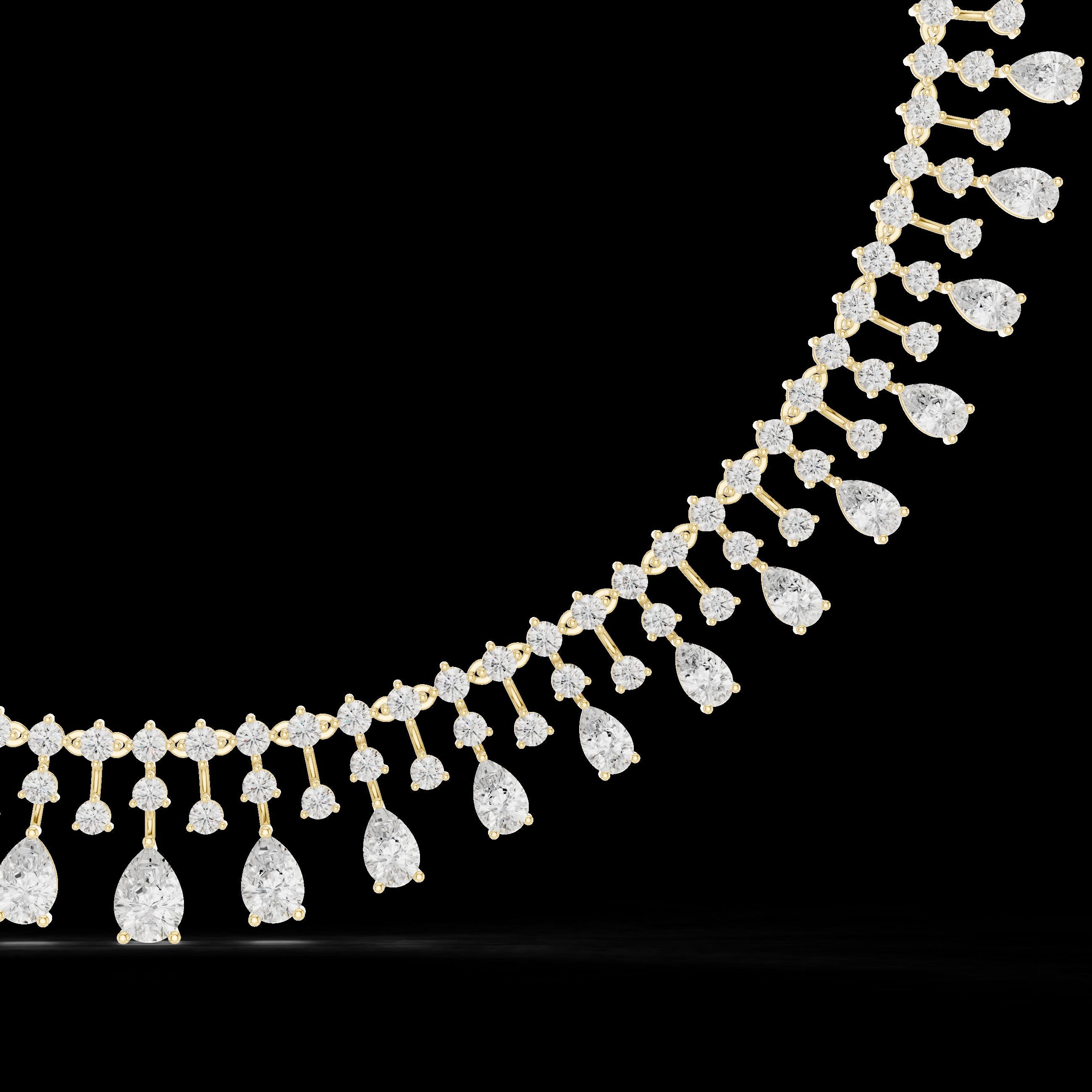 Pear Fringe Bridal Necklace