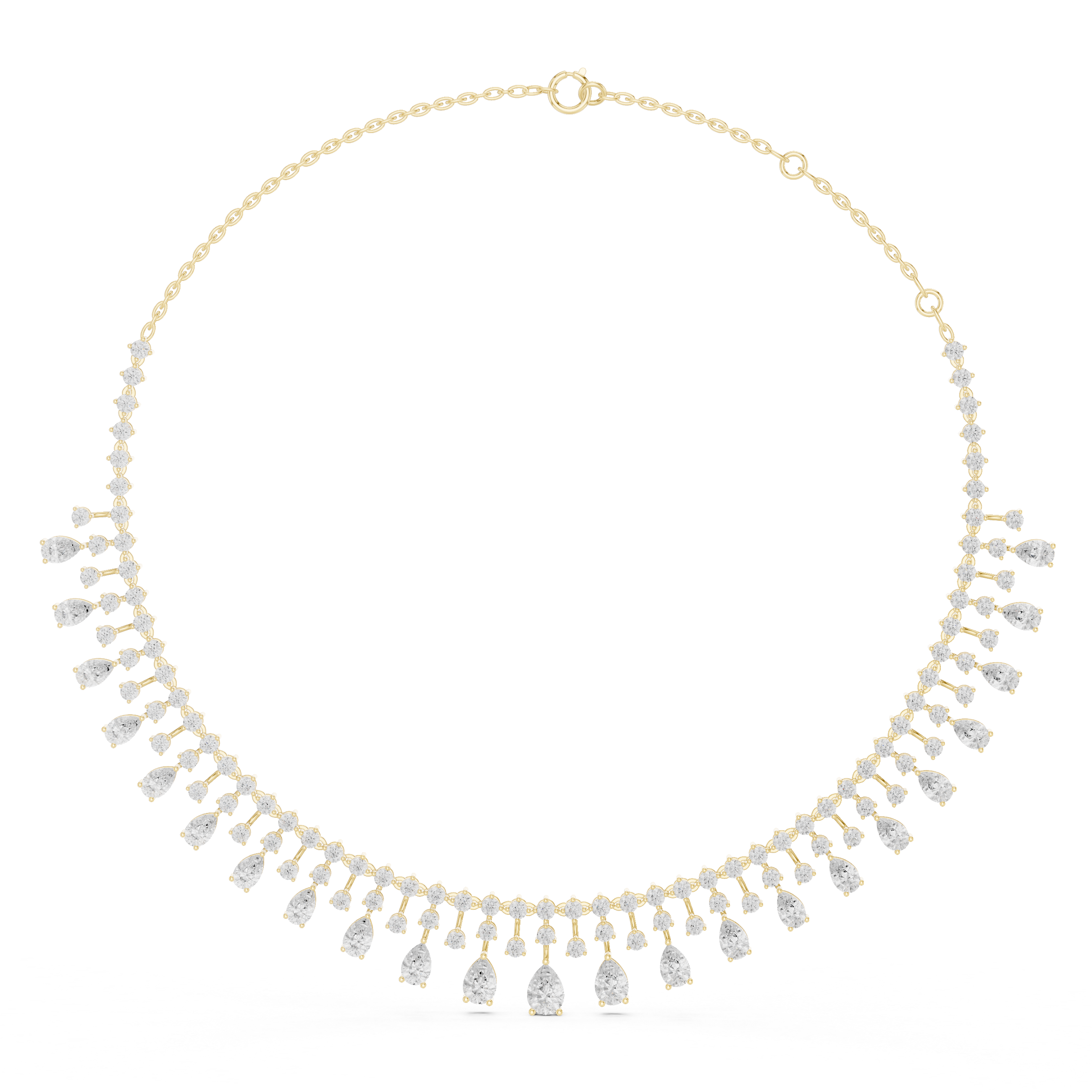 Pear Fringe Bridal Necklace