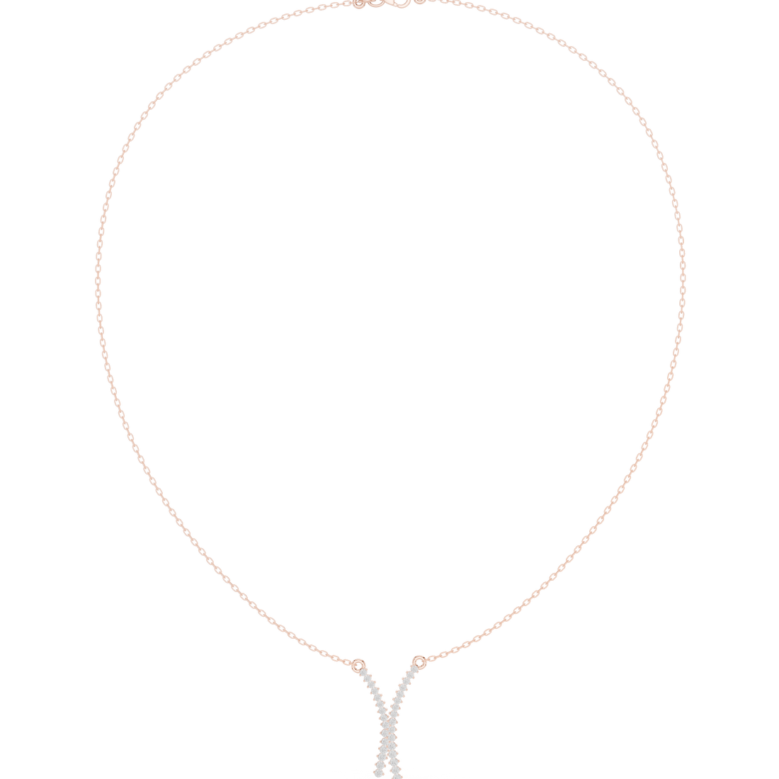 Crossed Strands Y-Pendant Necklace
