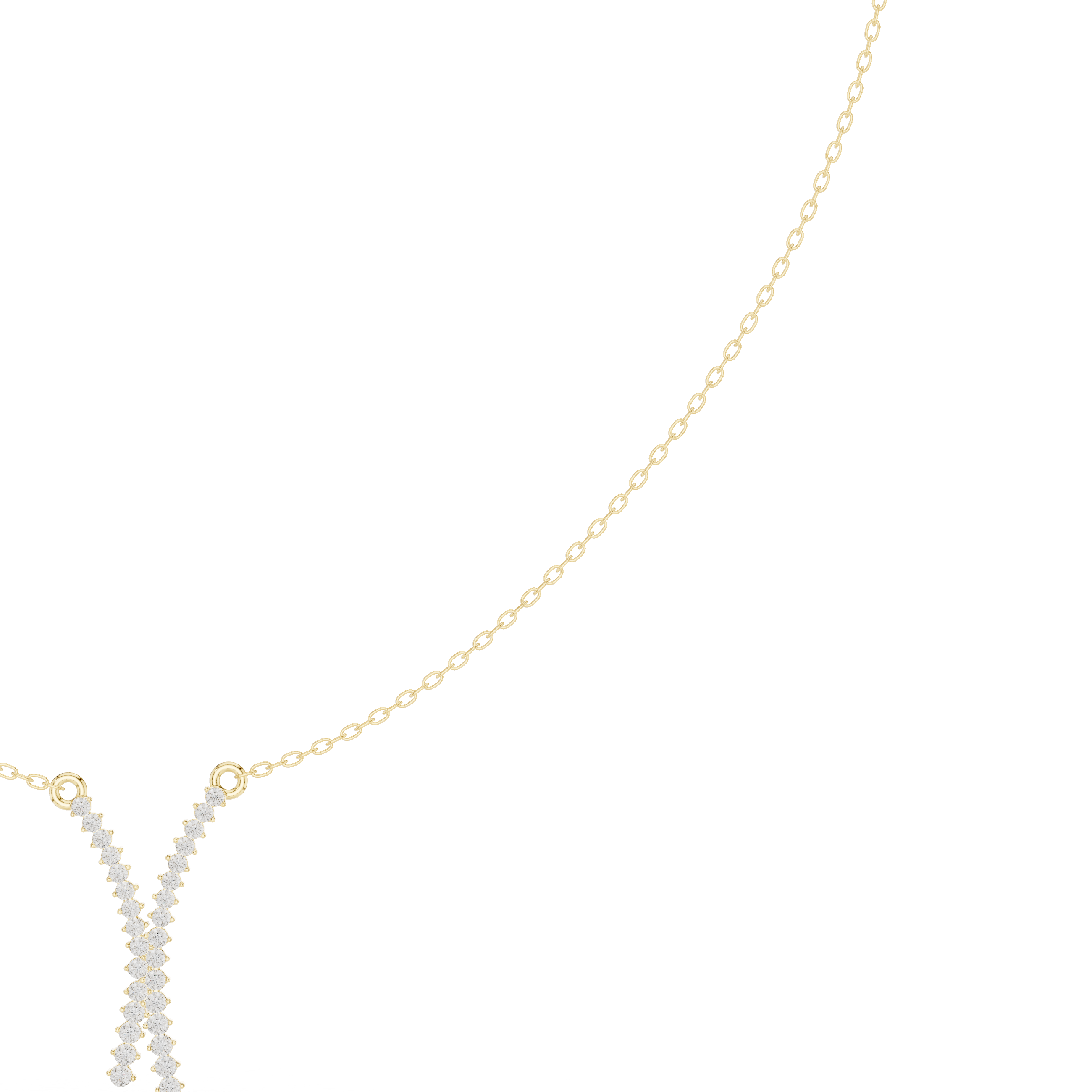 Crossed Strands Y-Pendant Necklace
